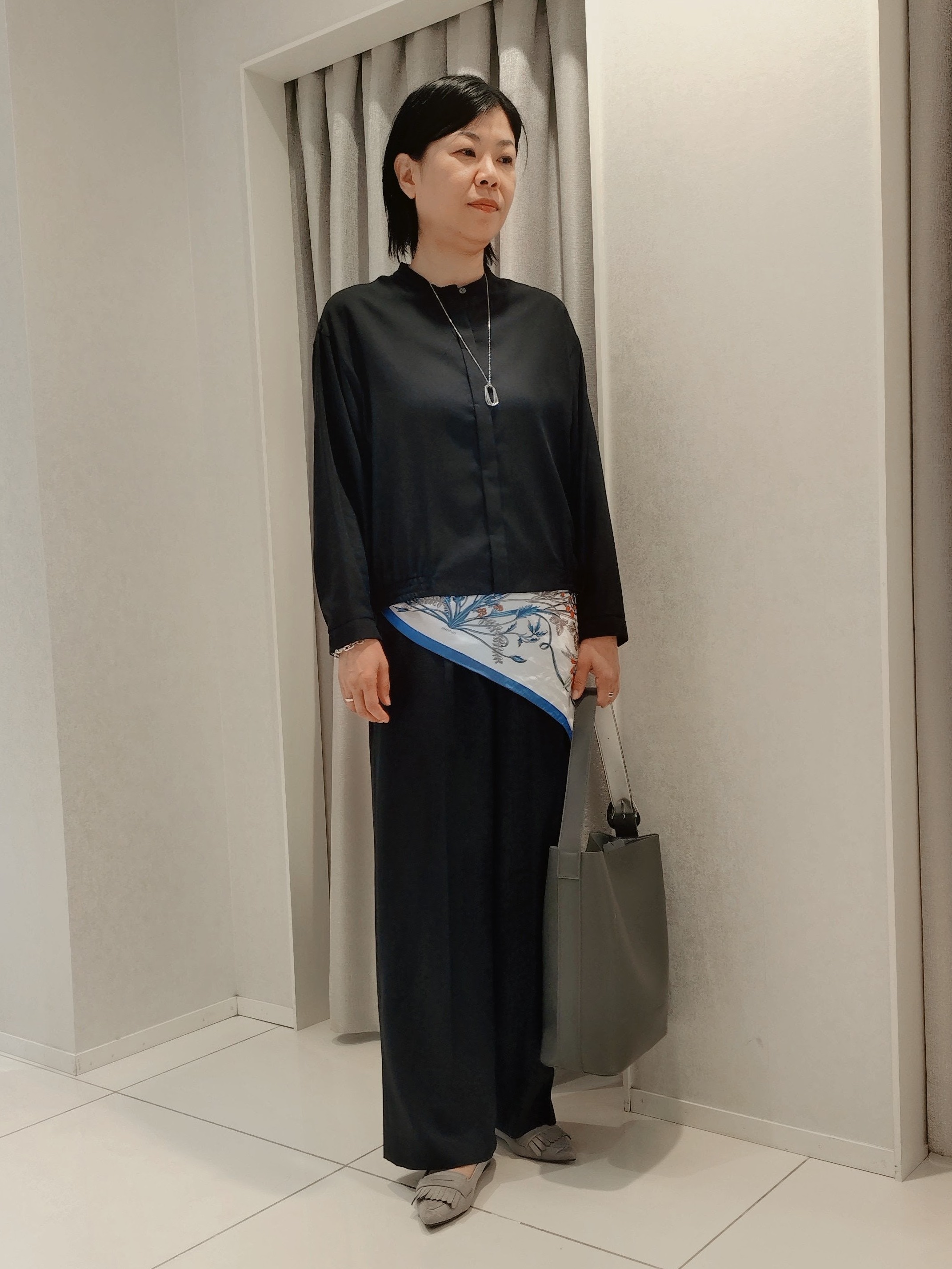 WATAさんの「UNTITLED｜【セットアップ可/秋羽織り】メランジツイルシャツ」を使ったコーディネート
