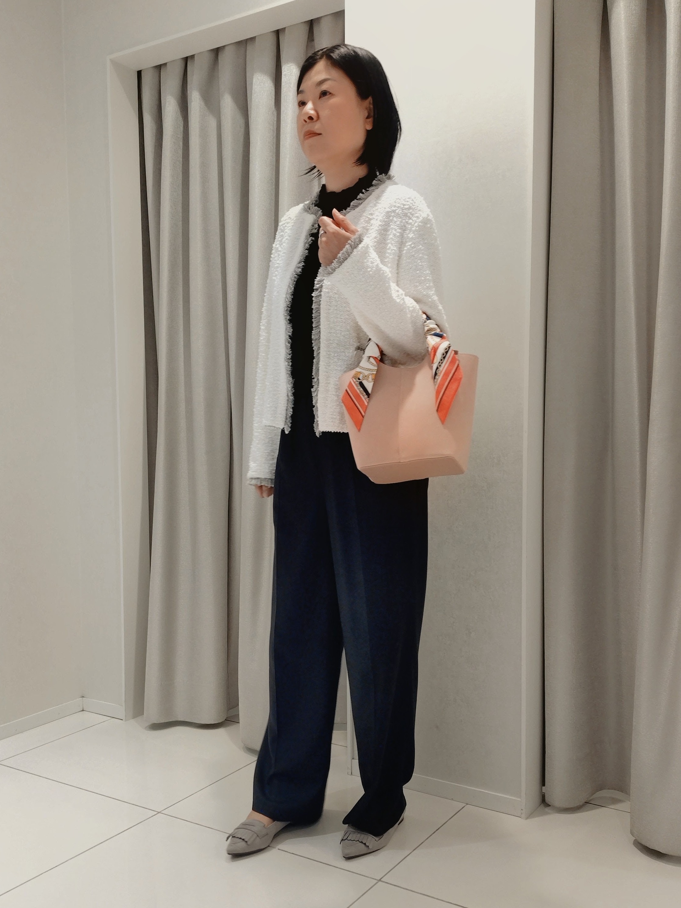WATAさんの「UNTITLED｜【ジャケットライク/秋羽織り】ファンシーヤーンツイードニットカーディガン」を使ったコーディネート