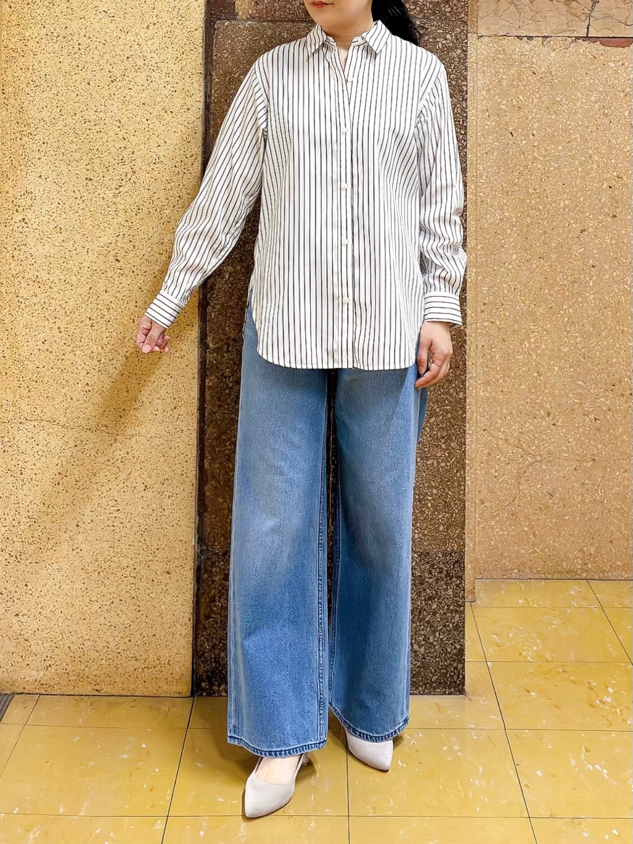 hattoriさんの「INDIVI｜【新作登場！】美脚ワイドデニム」を使ったコーディネート