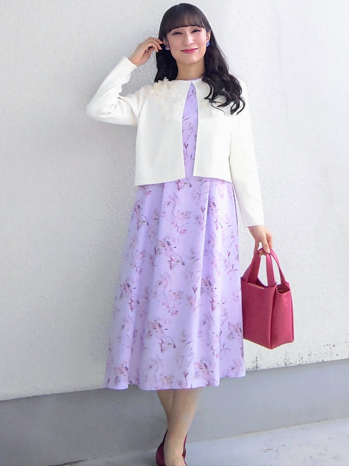 keinaさんの「SunaUna｜【手洗い可】花モチーフ付カーディガン」を使ったコーディネート