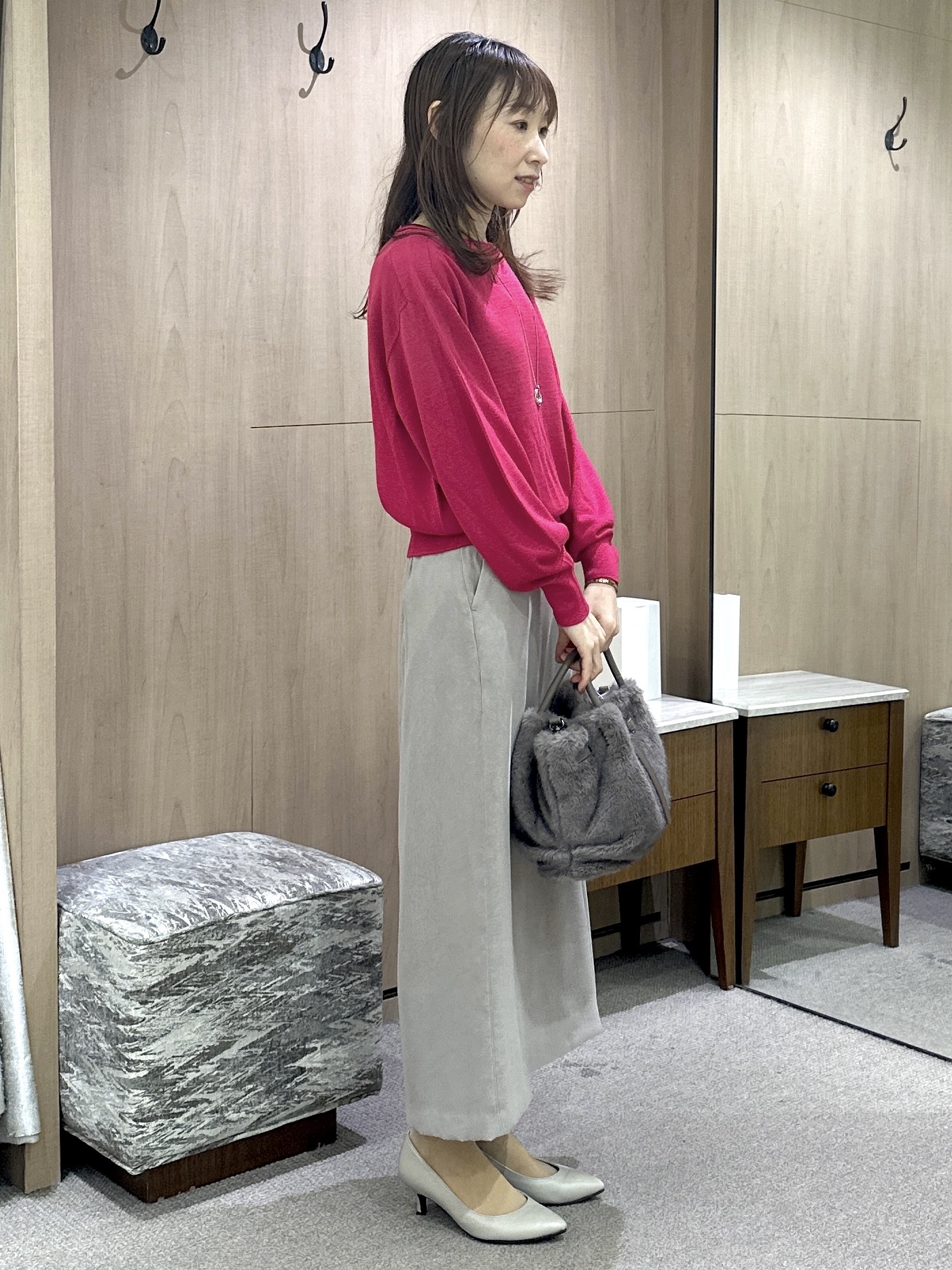 Miwaさんの「UNTITLED｜【大人の抜け感/8色展開】ボリュームスリーブニットプルオーバー」を使ったコーディネート