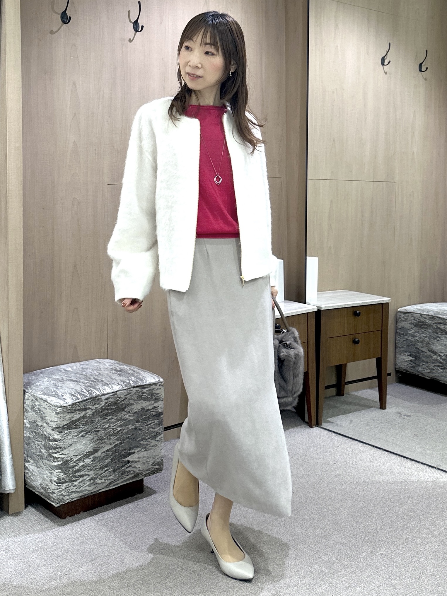 Miwaさんの「UNTITLED｜【大人の抜け感/8色展開】ボリュームスリーブニットプルオーバー」を使ったコーディネート