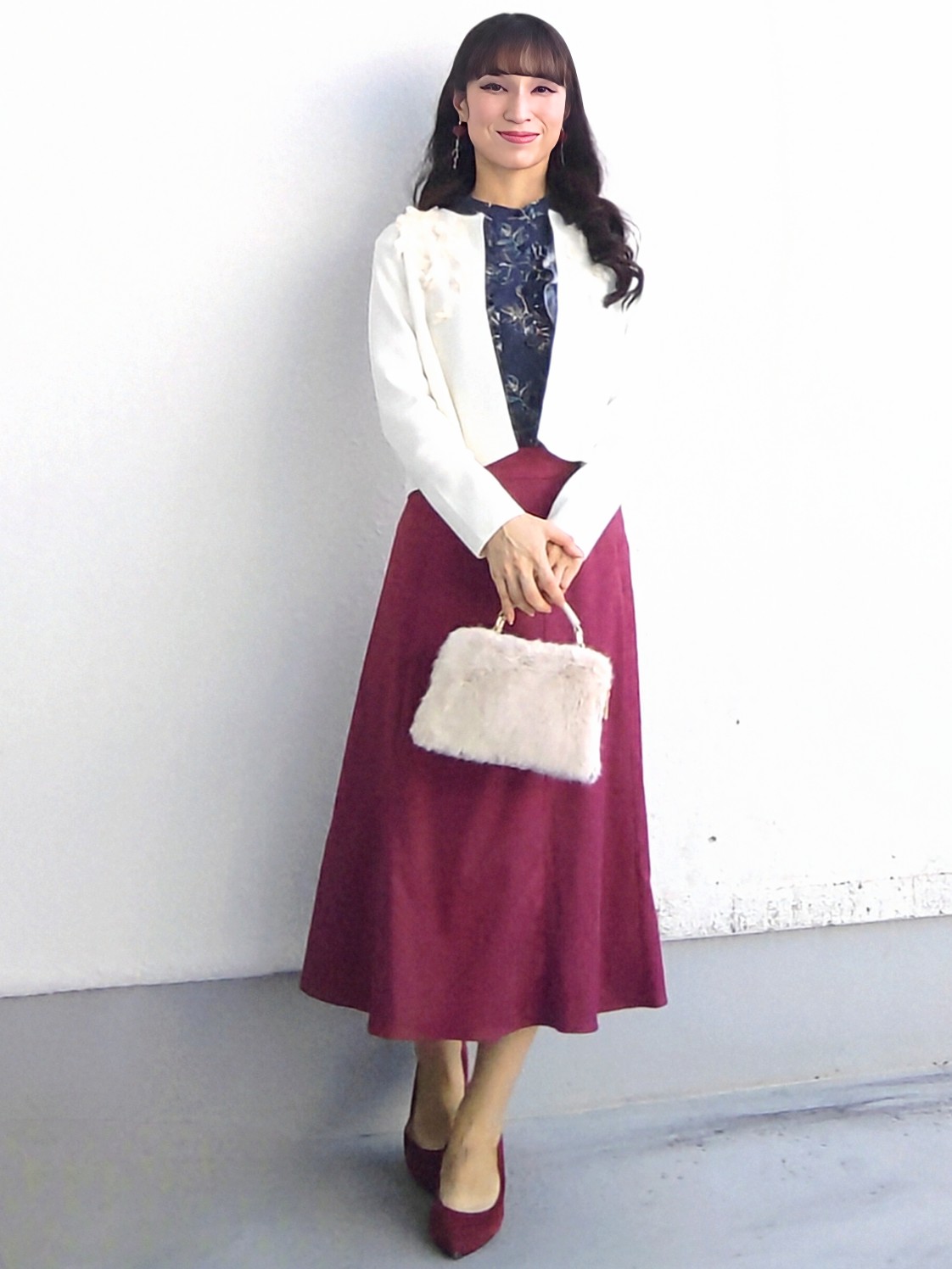 keinaさんの「SunaUna｜【手洗い可】花モチーフ付カーディガン」を使ったコーディネート
