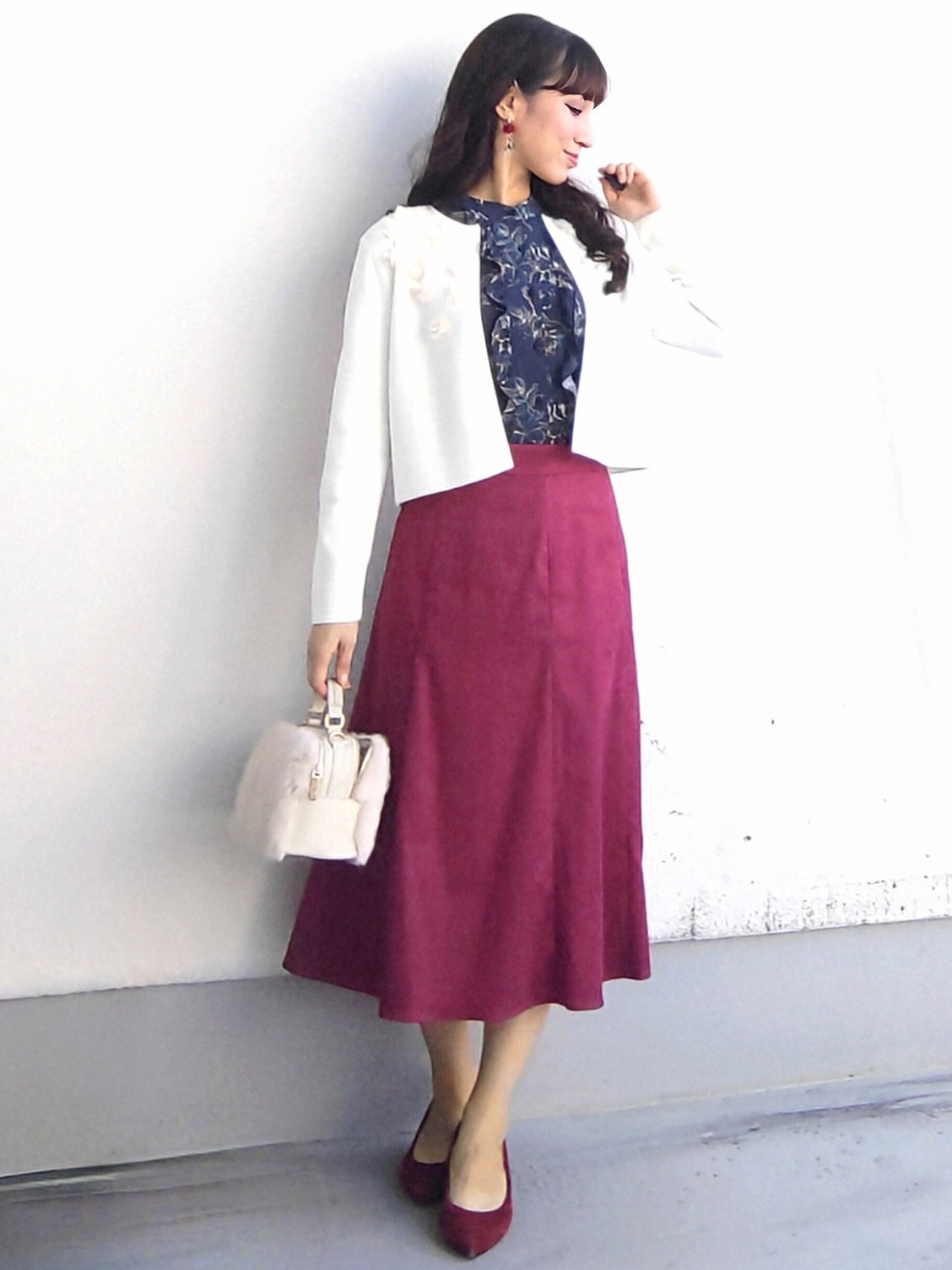 keinaさんの「SunaUna｜【手洗い可】花モチーフ付カーディガン」を使ったコーディネート
