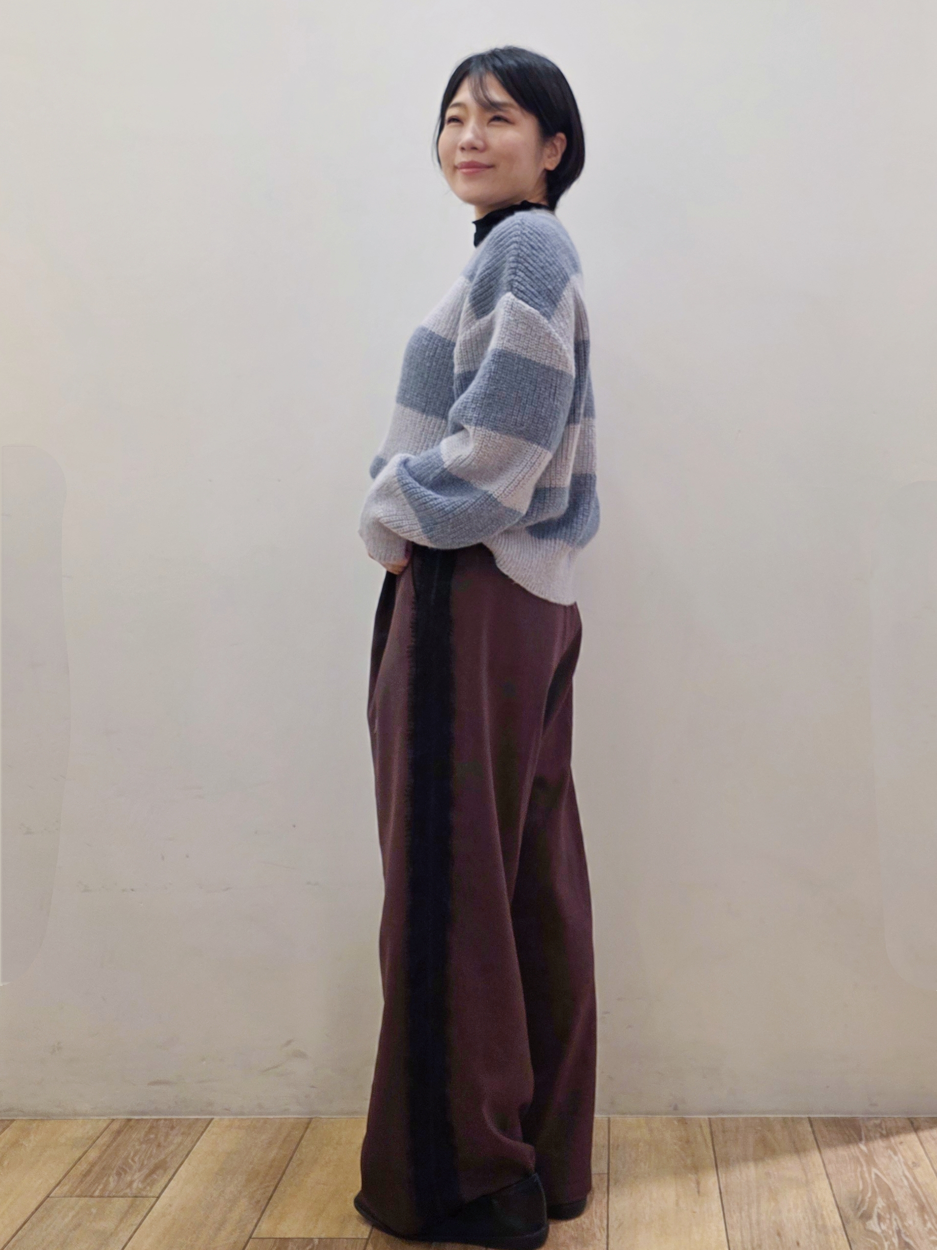 yuyuさんの「OPAQUE.CLIP｜ワイドボーダーニット【洗濯機OK】」を使ったコーディネート