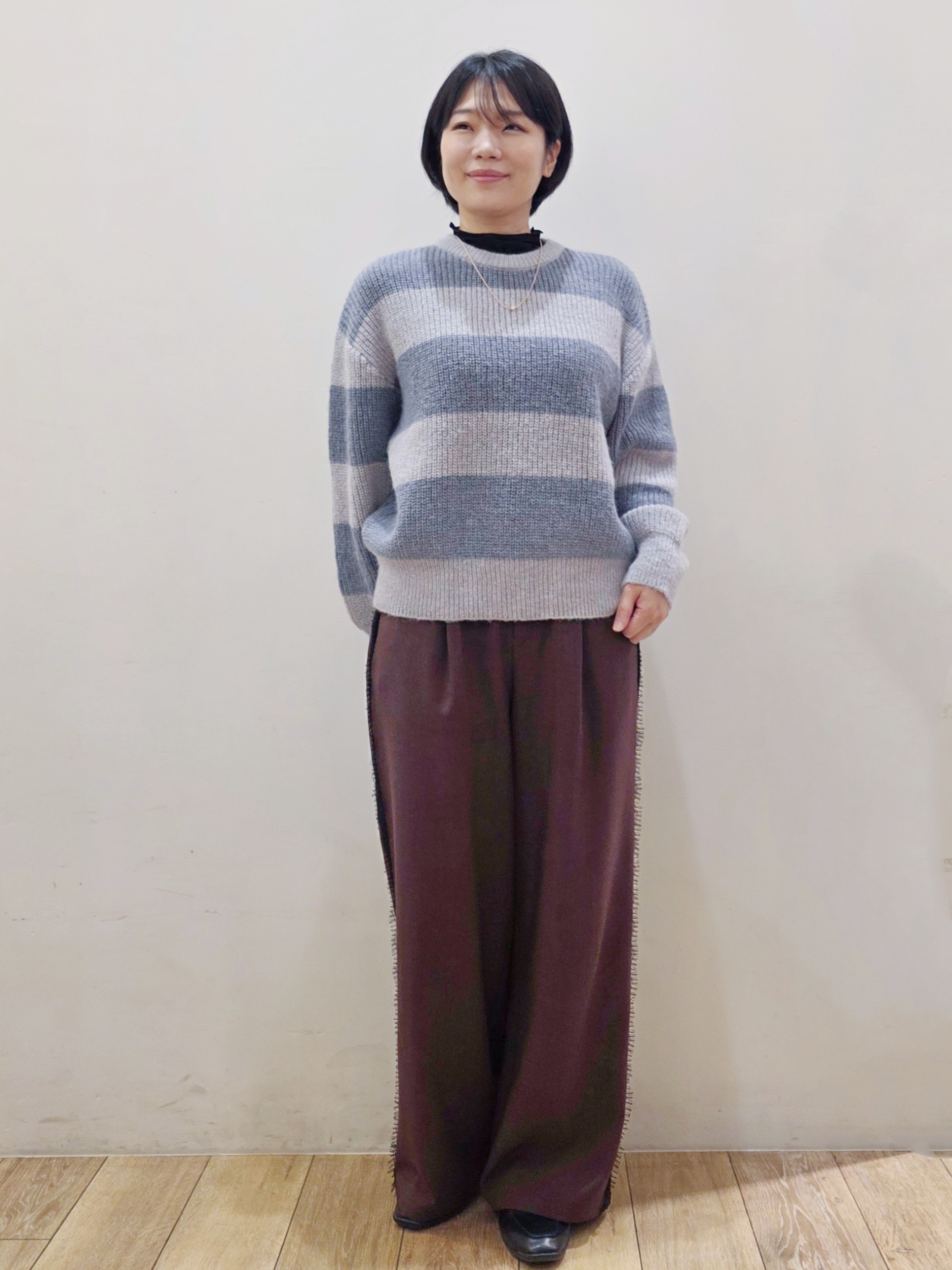 yuyuさんの「OPAQUE.CLIP｜ワイドボーダーニット【洗濯機OK】」を使ったコーディネート