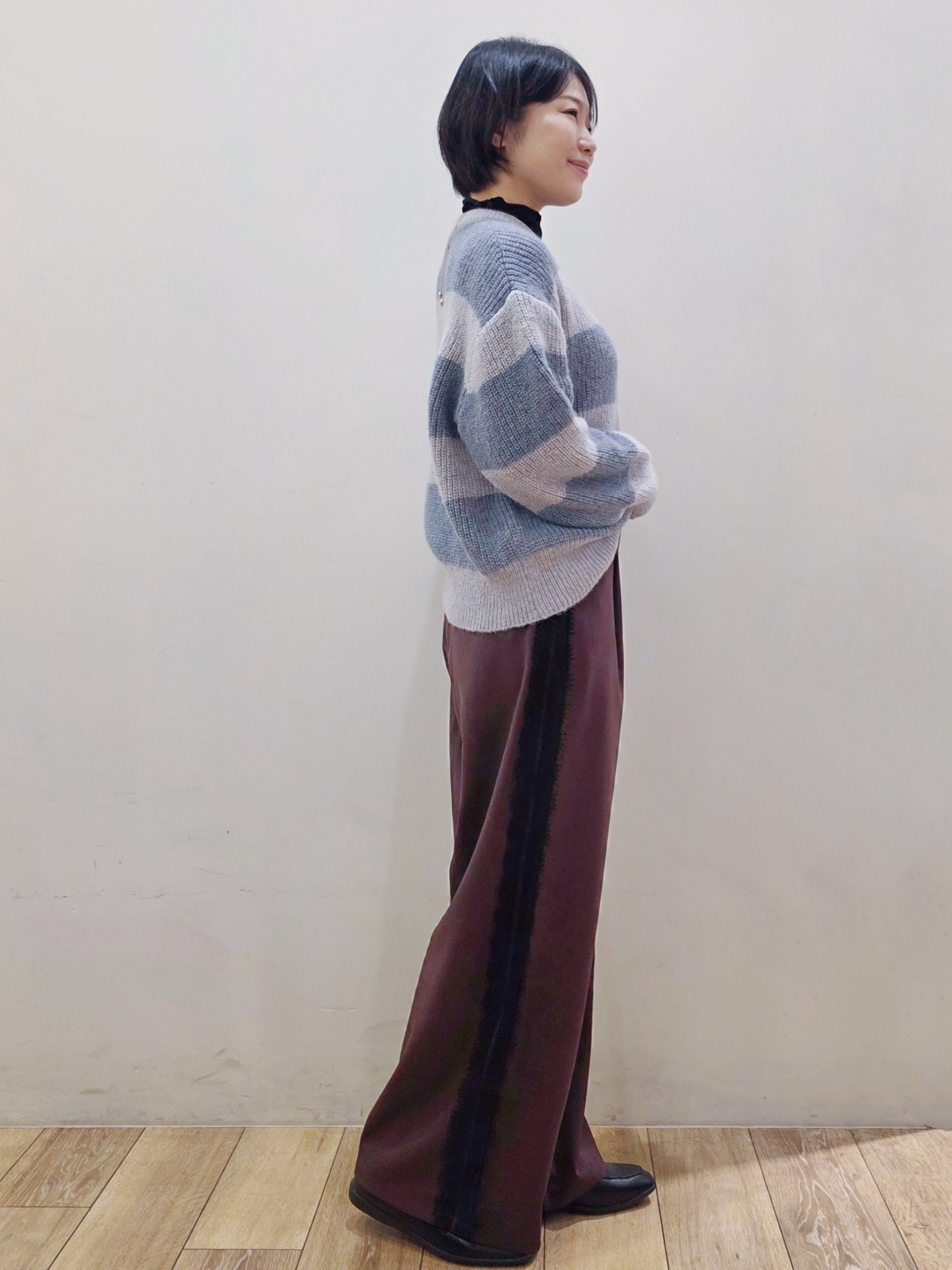 yuyuさんの「OPAQUE.CLIP｜ワイドボーダーニット【洗濯機OK】」を使ったコーディネート
