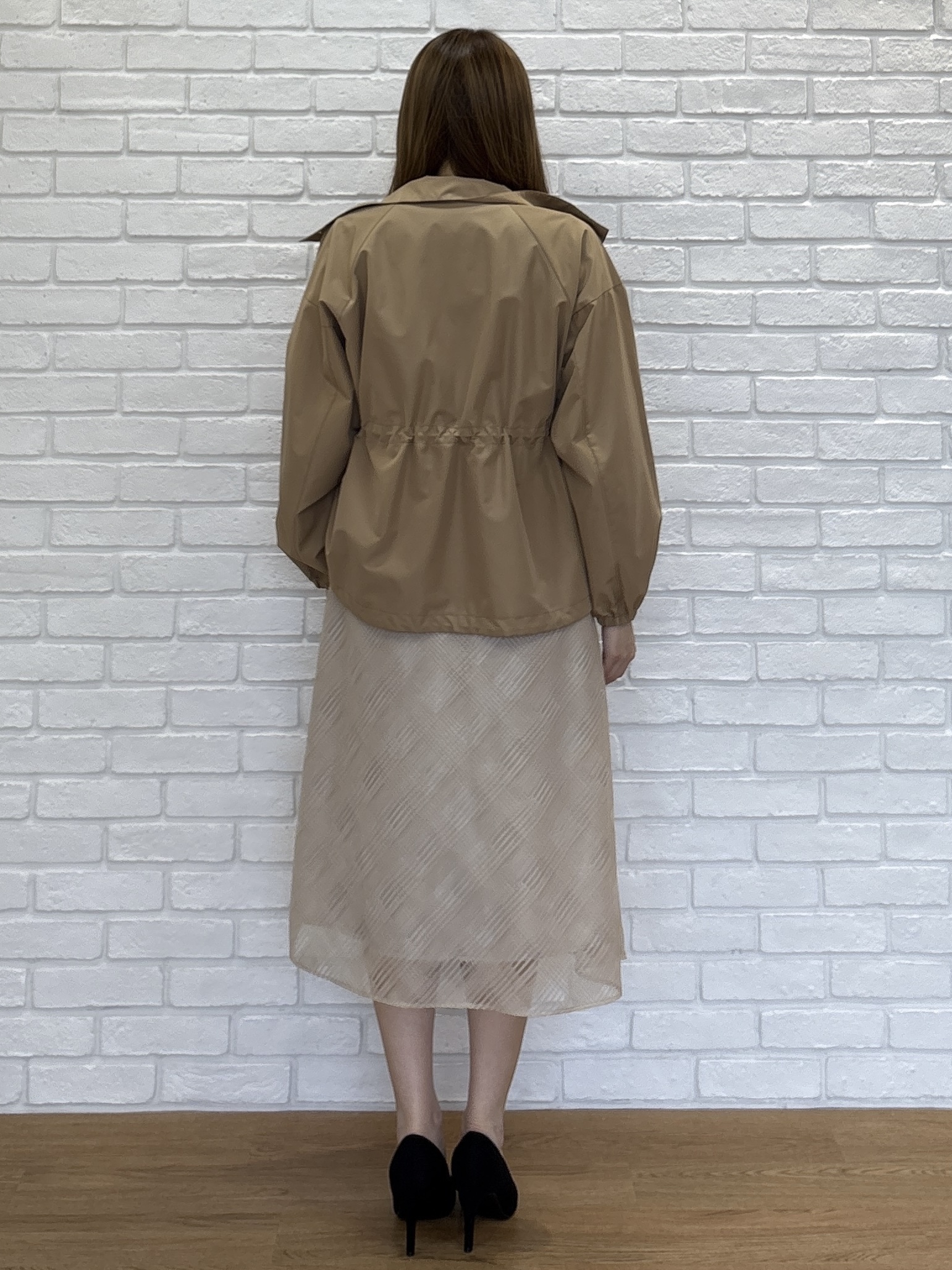 sayaさんの「COUP DE CHANCE｜【ウエスト調整可】フードレス ライトブルゾン」を使ったコーディネート