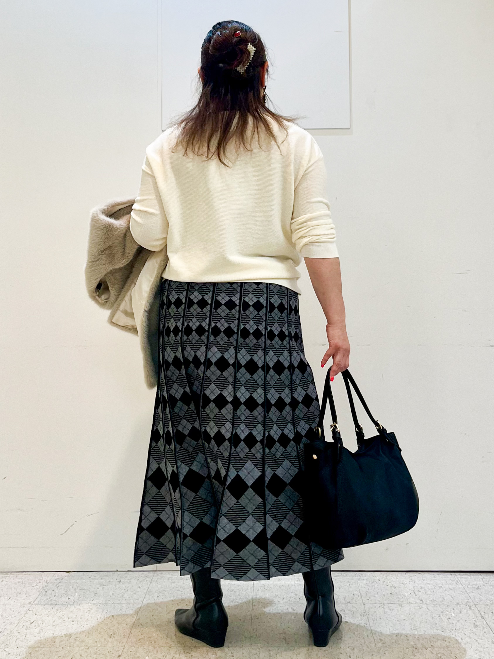 kimmyさんの「Reflect｜ボートネックニットトップス」を使ったコーディネート