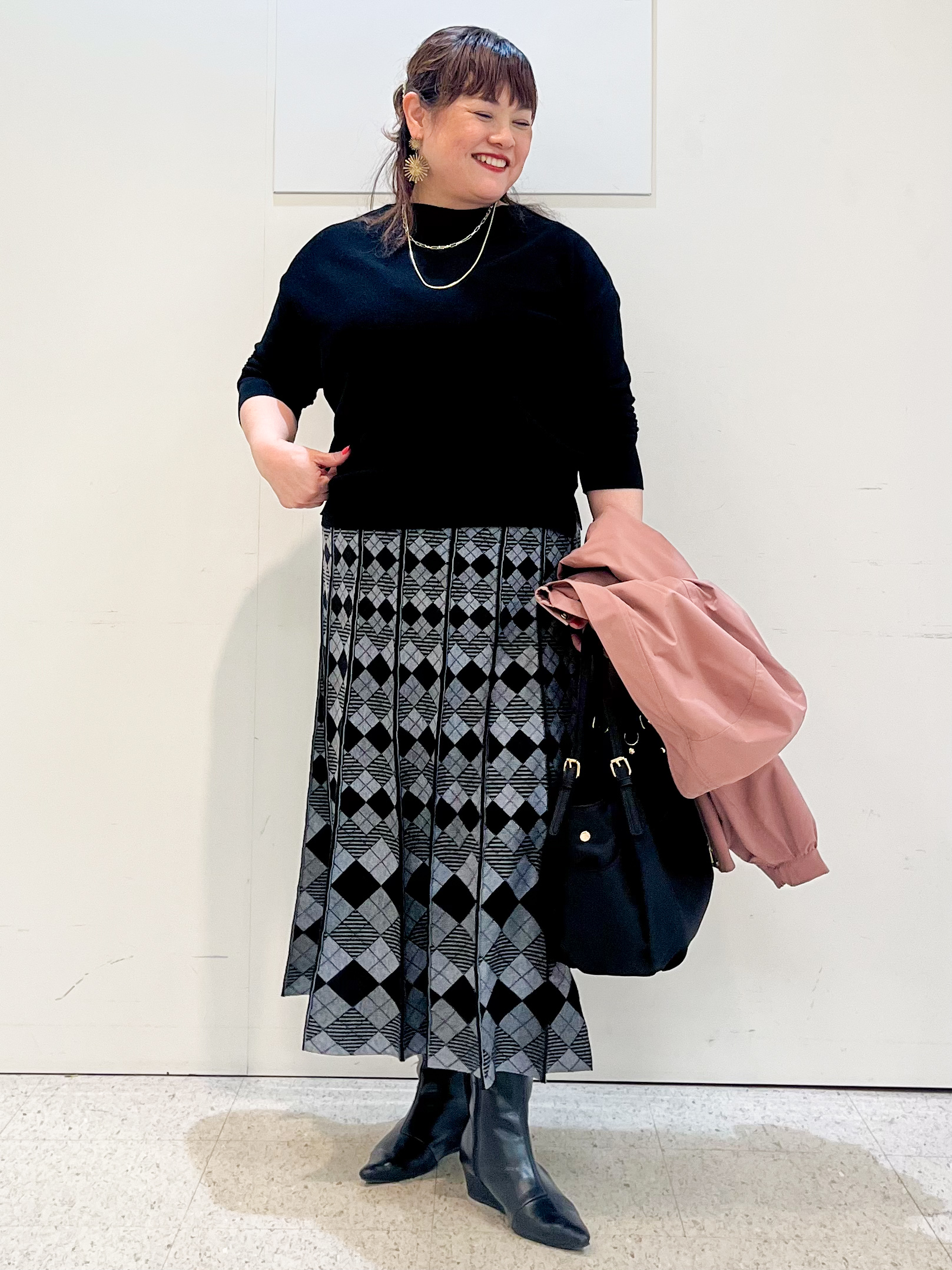 kimmyさんの「Reflect｜ボートネックニットトップス」を使ったコーディネート