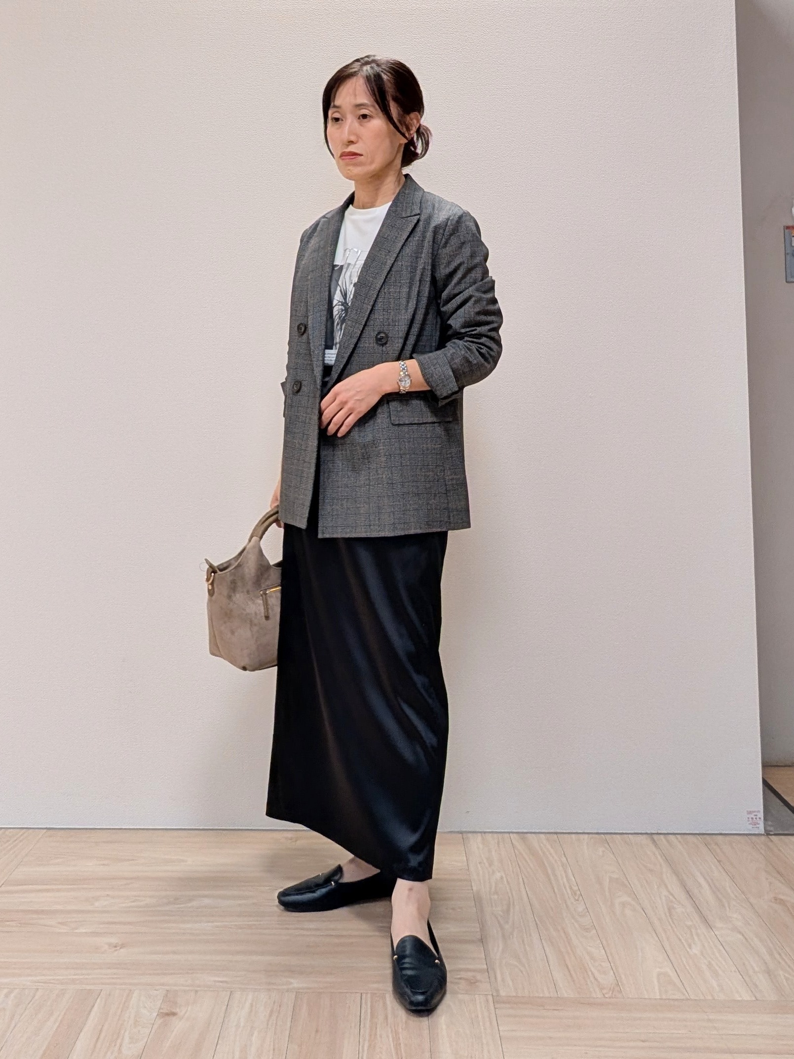 Rieさんの「UNTITLED｜【洗濯機OK／ストレッチ◎】秋はじめのダブルジャケット」を使ったコーディネート