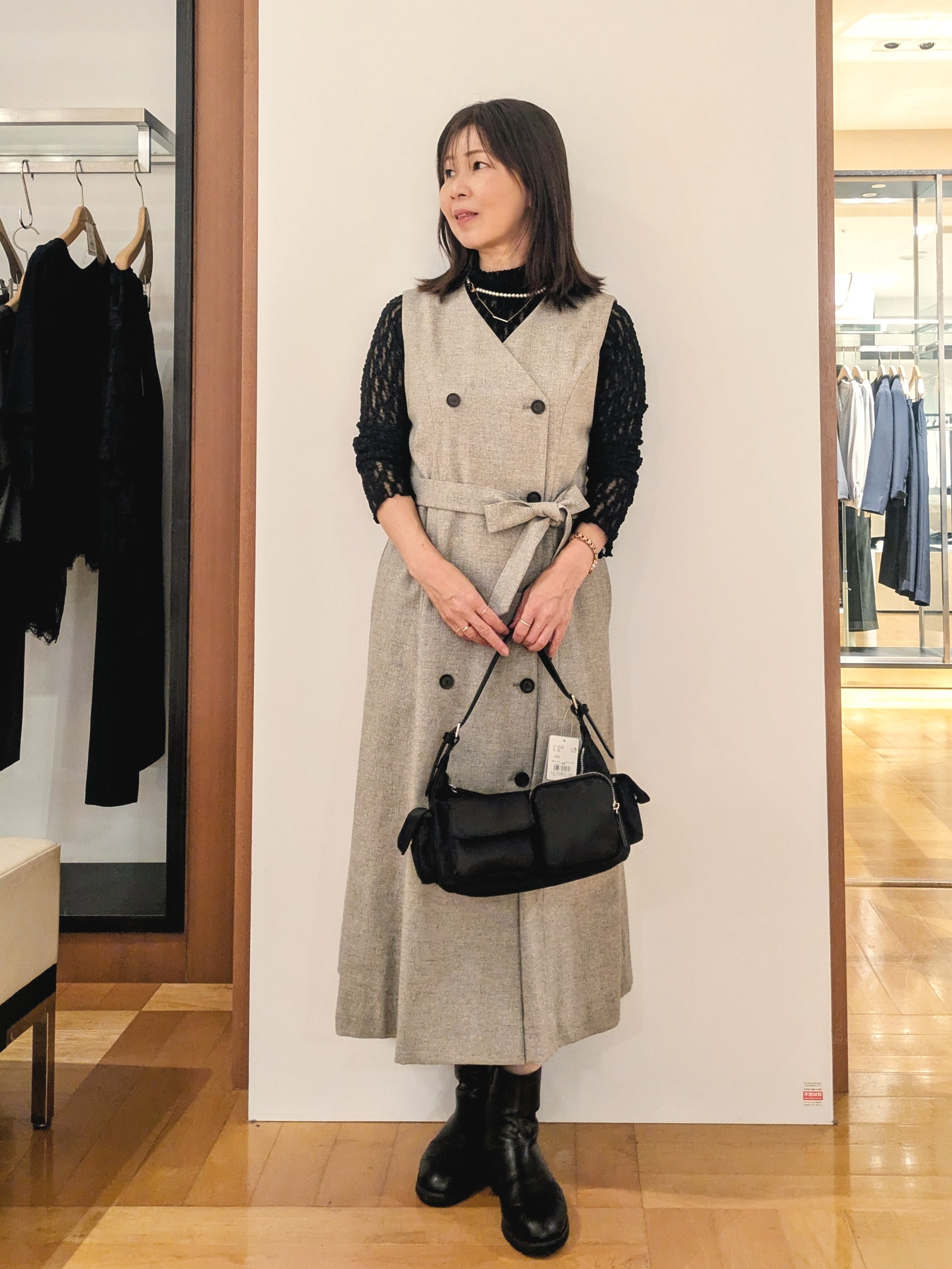 laverさんの「UNTITLED｜【重ね着レイヤード】レースハイネックトップス」を使ったコーディネート