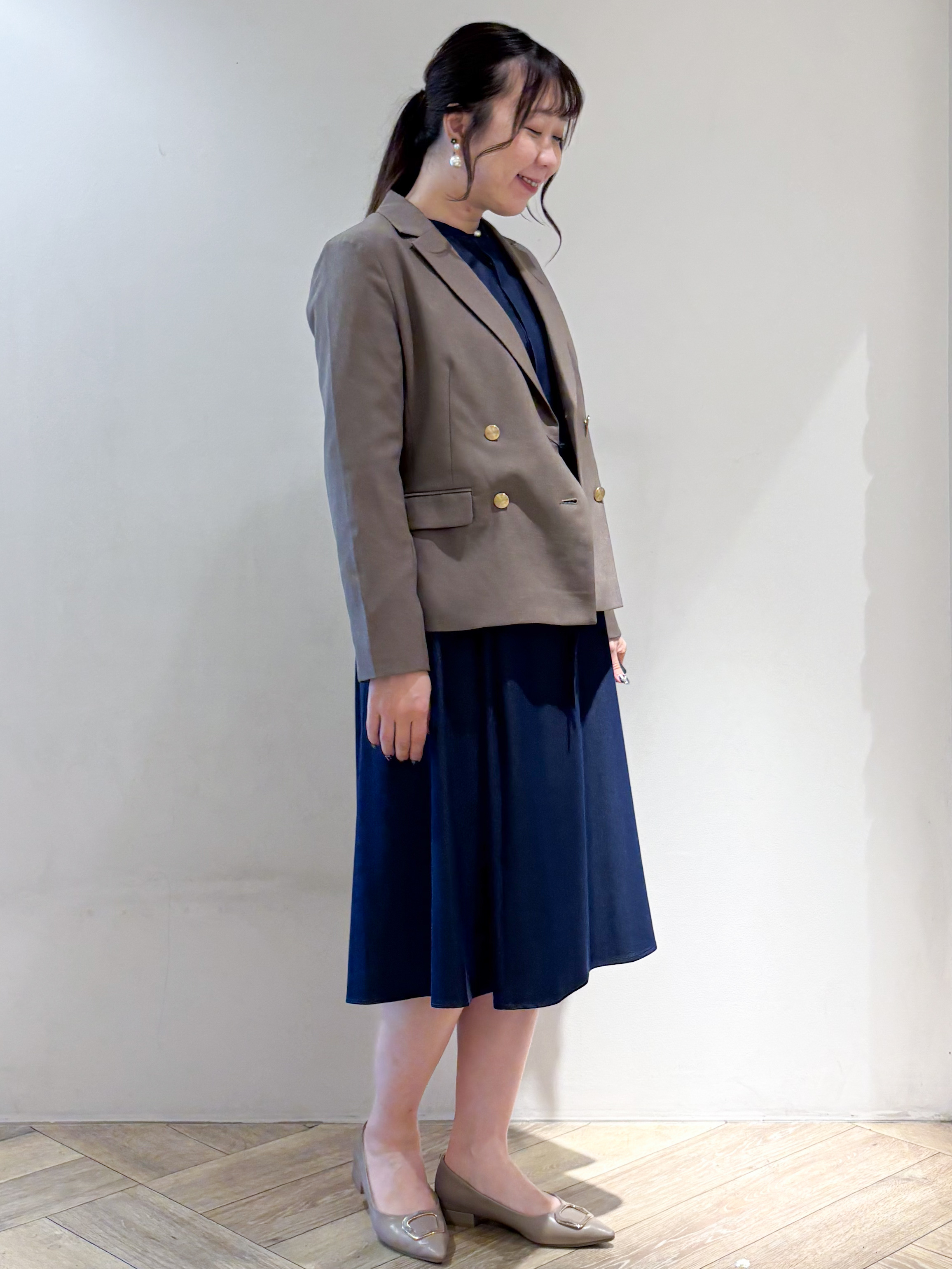sayaさんの「index｜【セットアップ対応】ダブルブレストジャケット《洗濯機OK／イージーアイロン／防シワ》」を使ったコーディネート