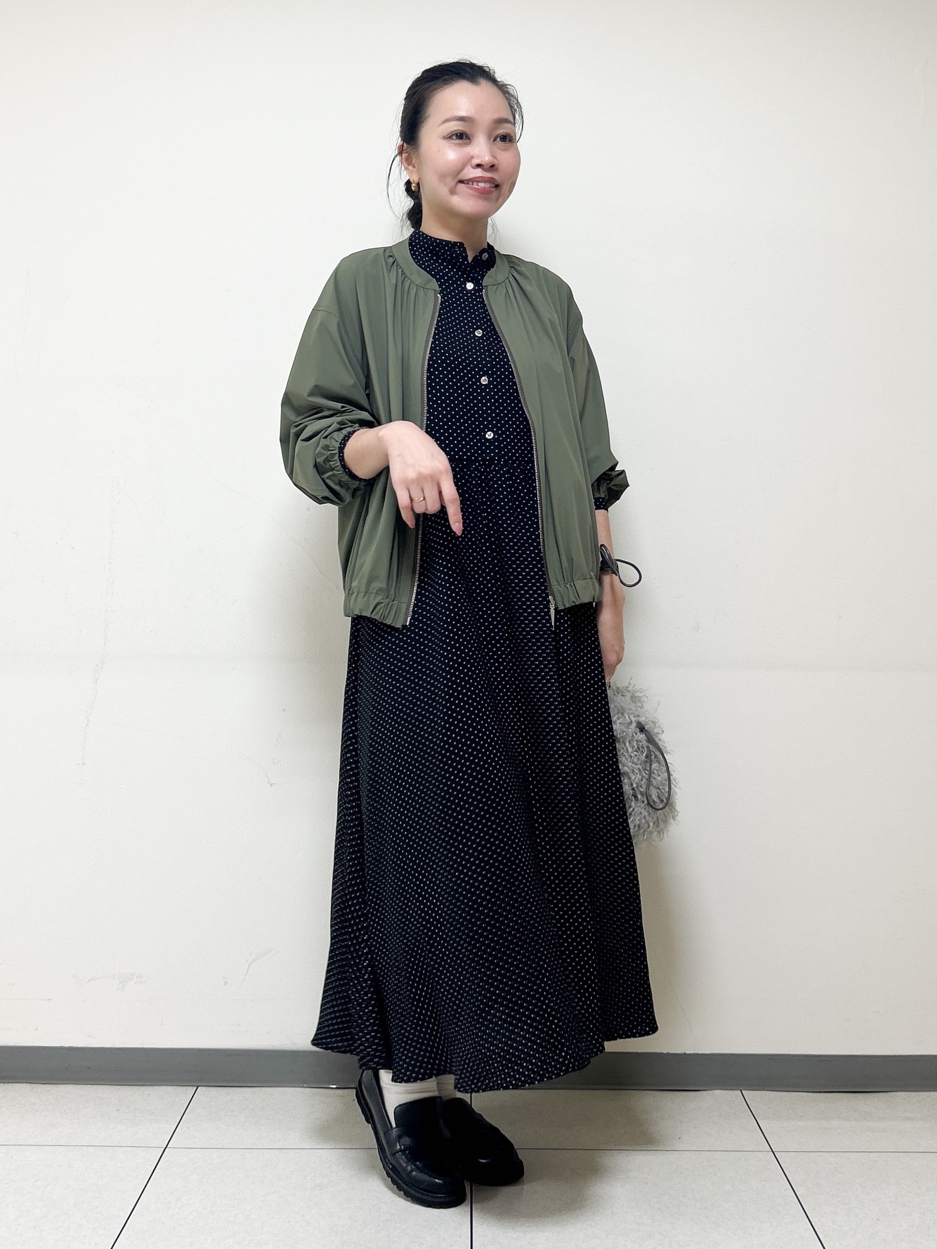 Kaiさんの「Dessin｜【手洗い可】ドットプリントワンピース」を使ったコーディネート