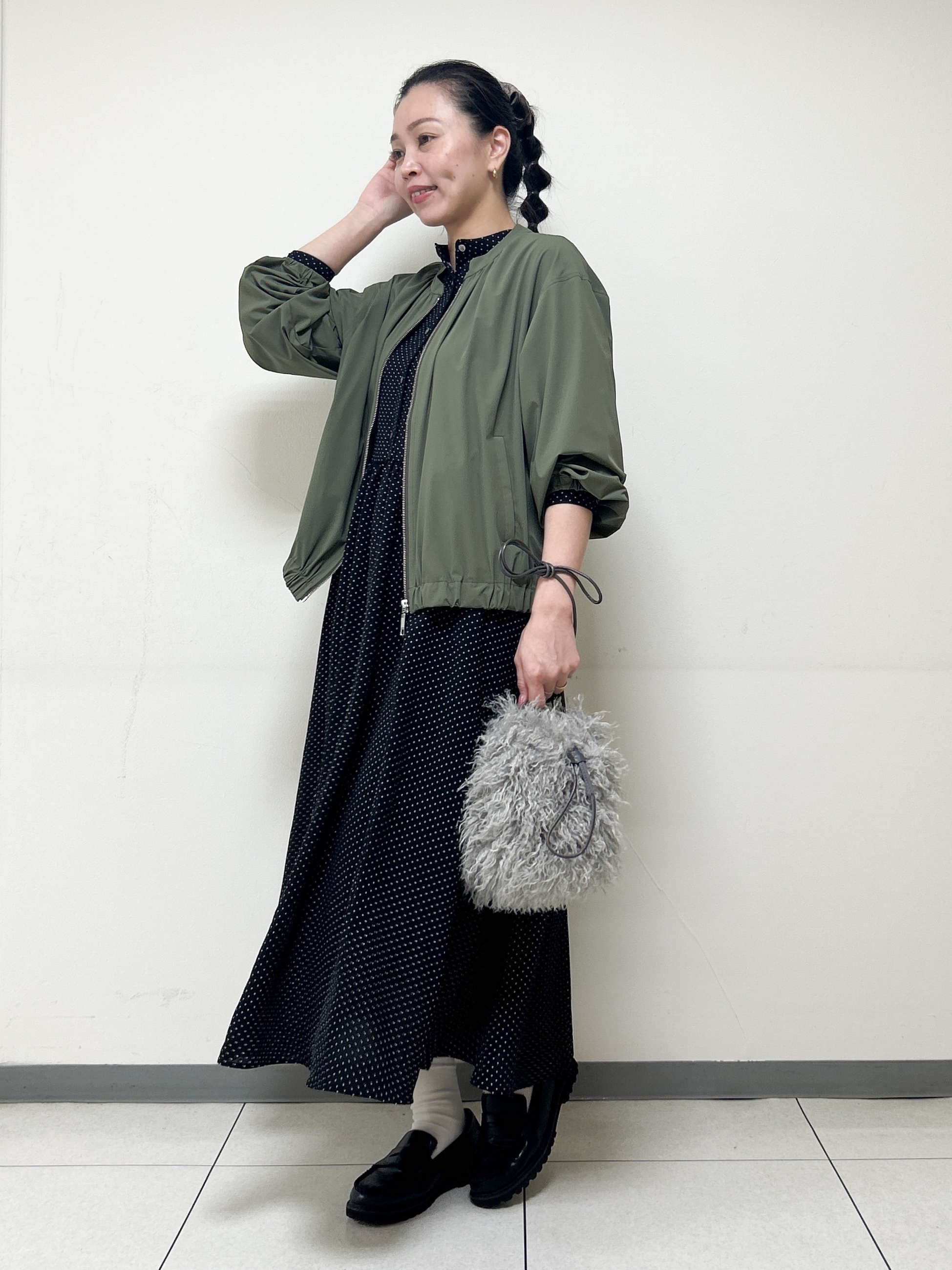 Kaiさんの「Dessin｜【手洗い可】ドットプリントワンピース」を使ったコーディネート