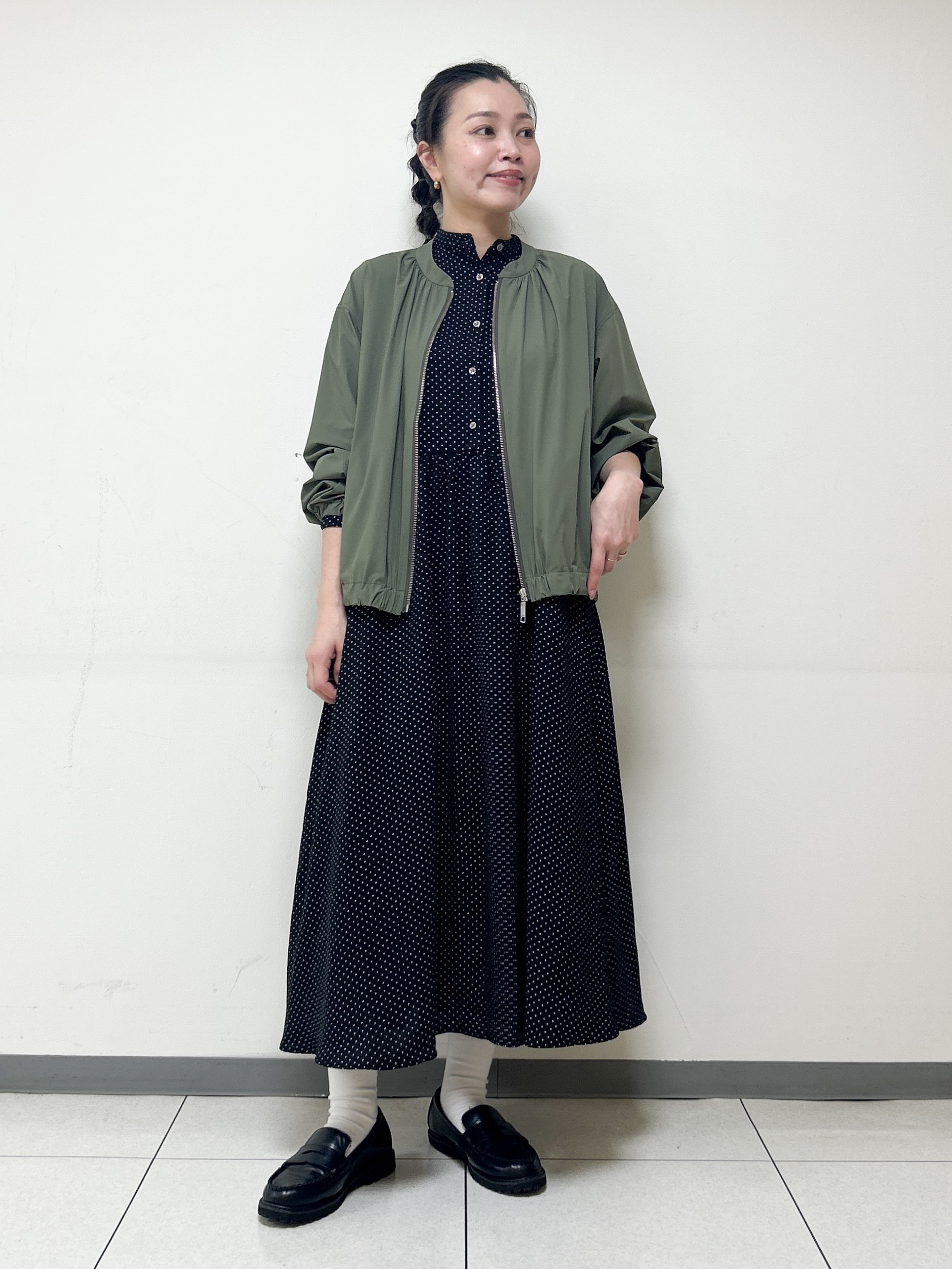 Kaiさんの「Dessin｜【手洗い可】ドットプリントワンピース」を使ったコーディネート