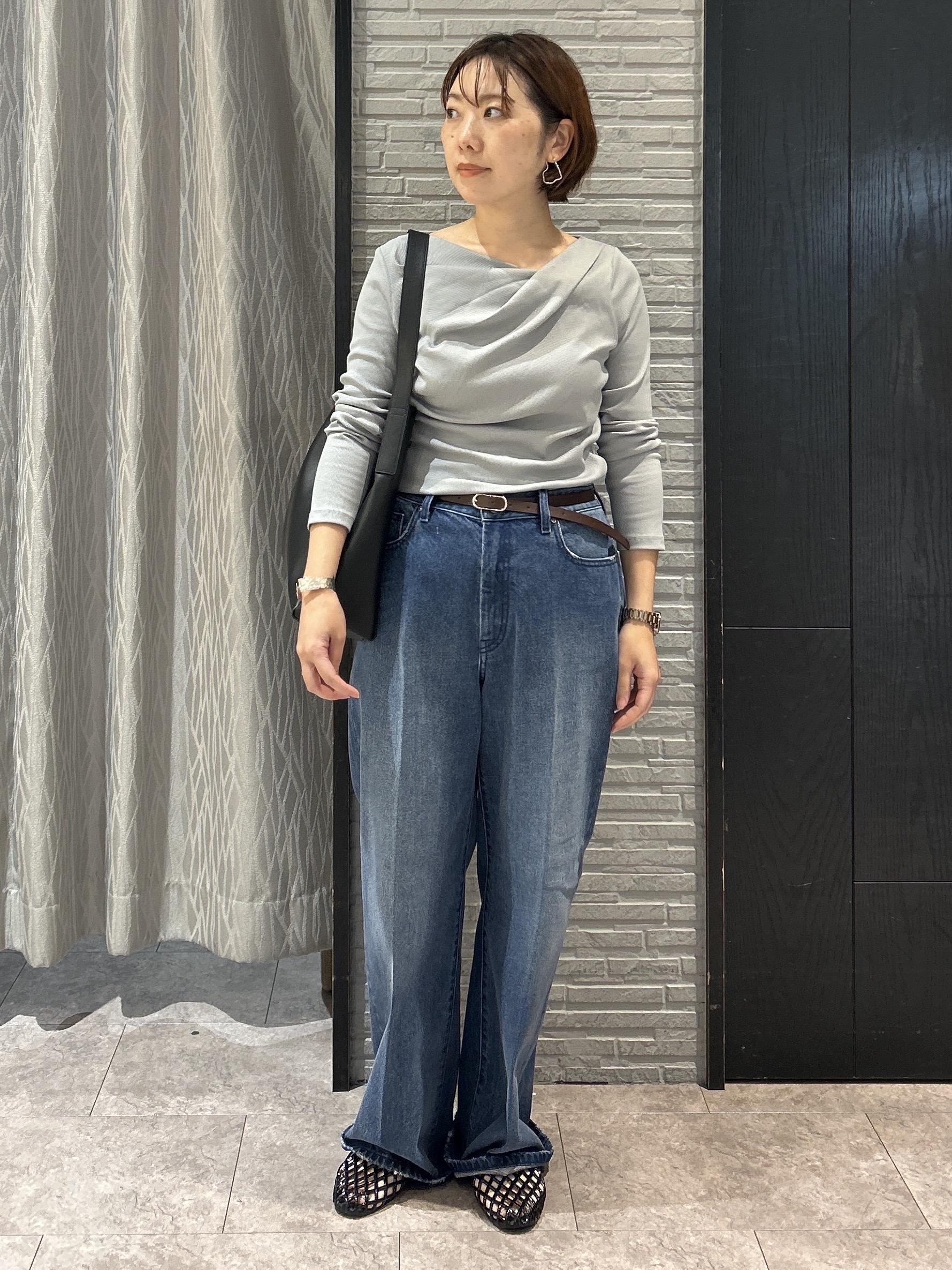 ga_riさんの「THE SHOP TK｜ドレープネック リブカットソー」を使ったコーディネート