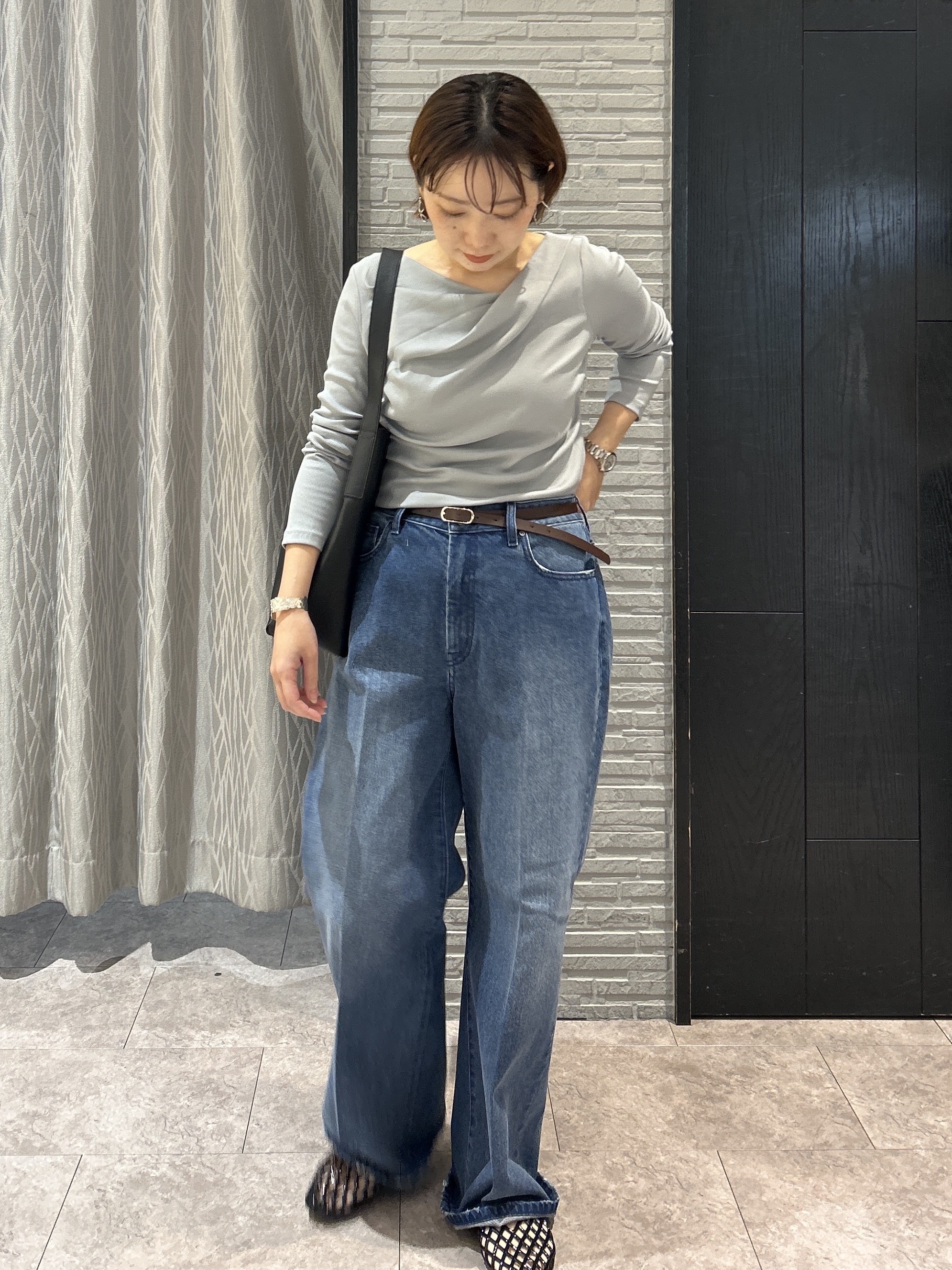 ga_riさんの「THE SHOP TK｜ドレープネック リブカットソー」を使ったコーディネート
