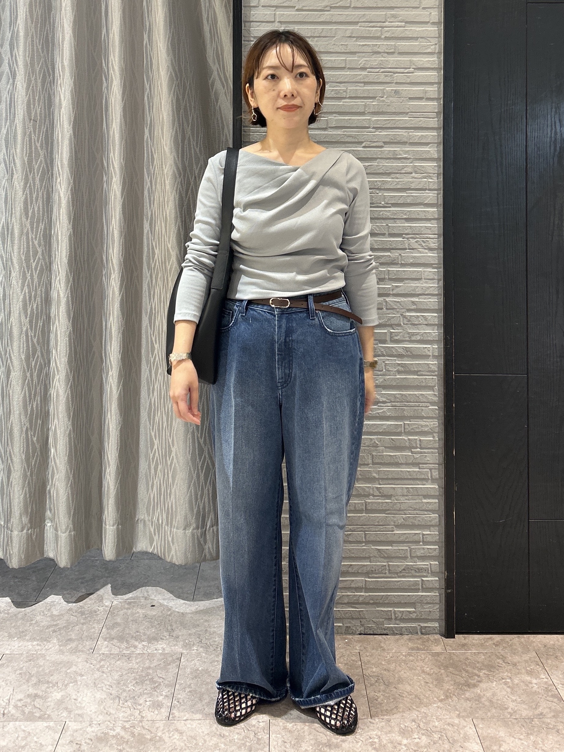 ga_riさんの「THE SHOP TK｜ドレープネック リブカットソー」を使ったコーディネート