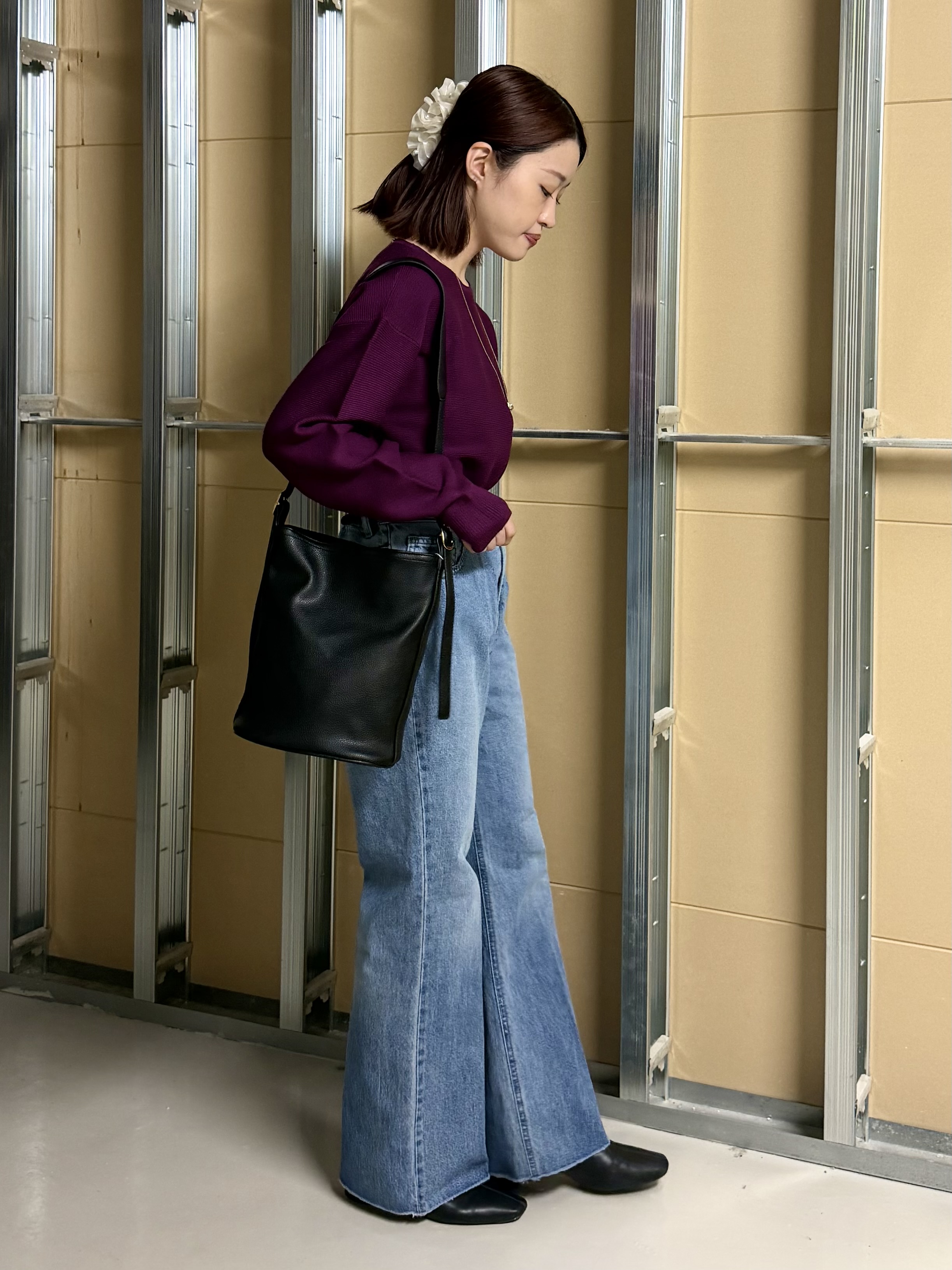 sahoさんの「THE SHOP TK｜【毛玉防止/蓄熱/洗える】美映えガーターニット」を使ったコーディネート