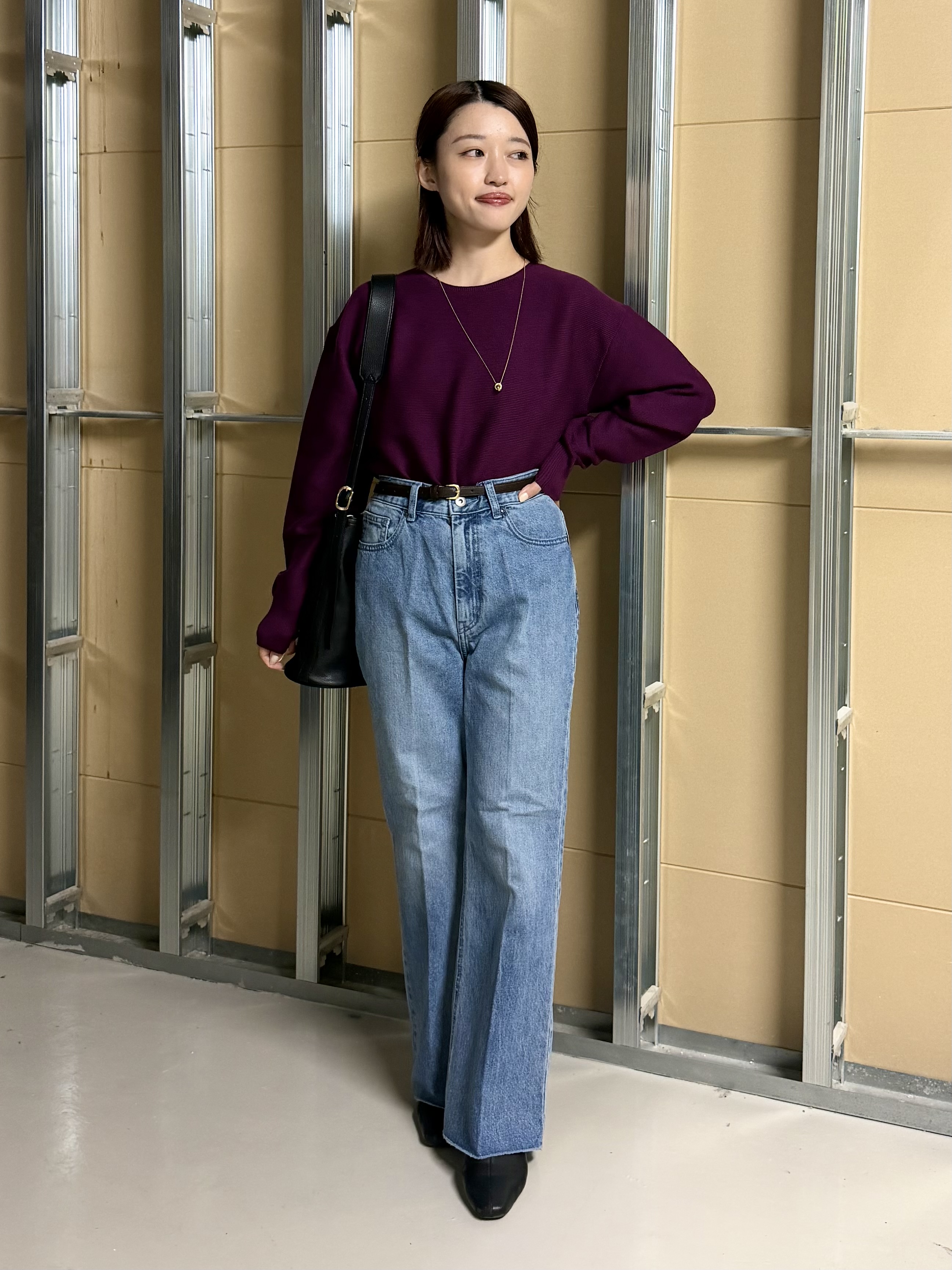 sahoさんの「THE SHOP TK｜【毛玉防止/蓄熱/洗える】美映えガーターニット」を使ったコーディネート