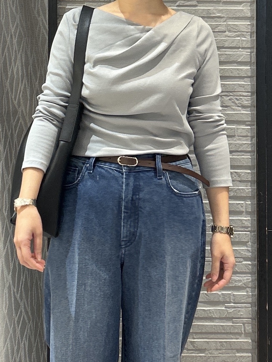 ga_riさんの「THE SHOP TK｜ドレープネック リブカットソー」を使ったコーディネート