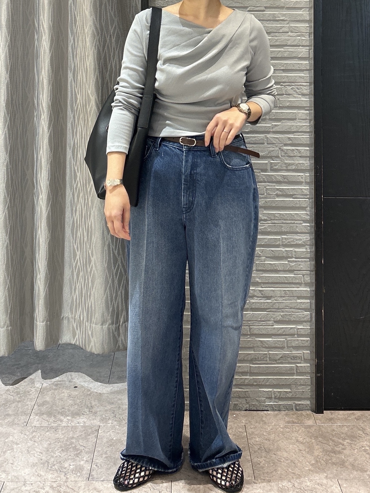 ga_riさんの「THE SHOP TK｜ドレープネック リブカットソー」を使ったコーディネート