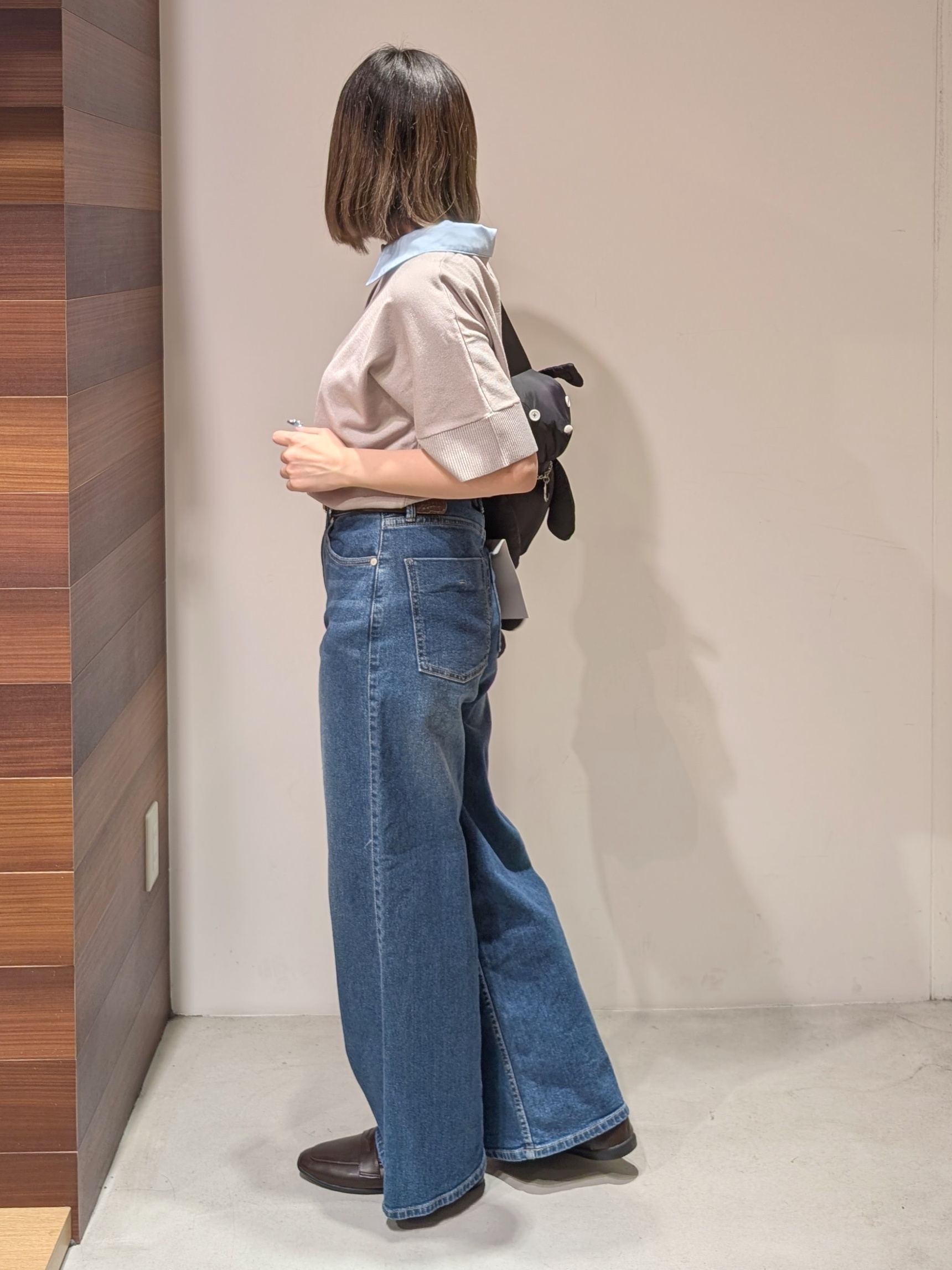 nanさんの「OPAQUE.CLIP｜【森絵梨佳さん着用】2WAY衿ドッキングニット《洗濯機OK》」を使ったコーディネート