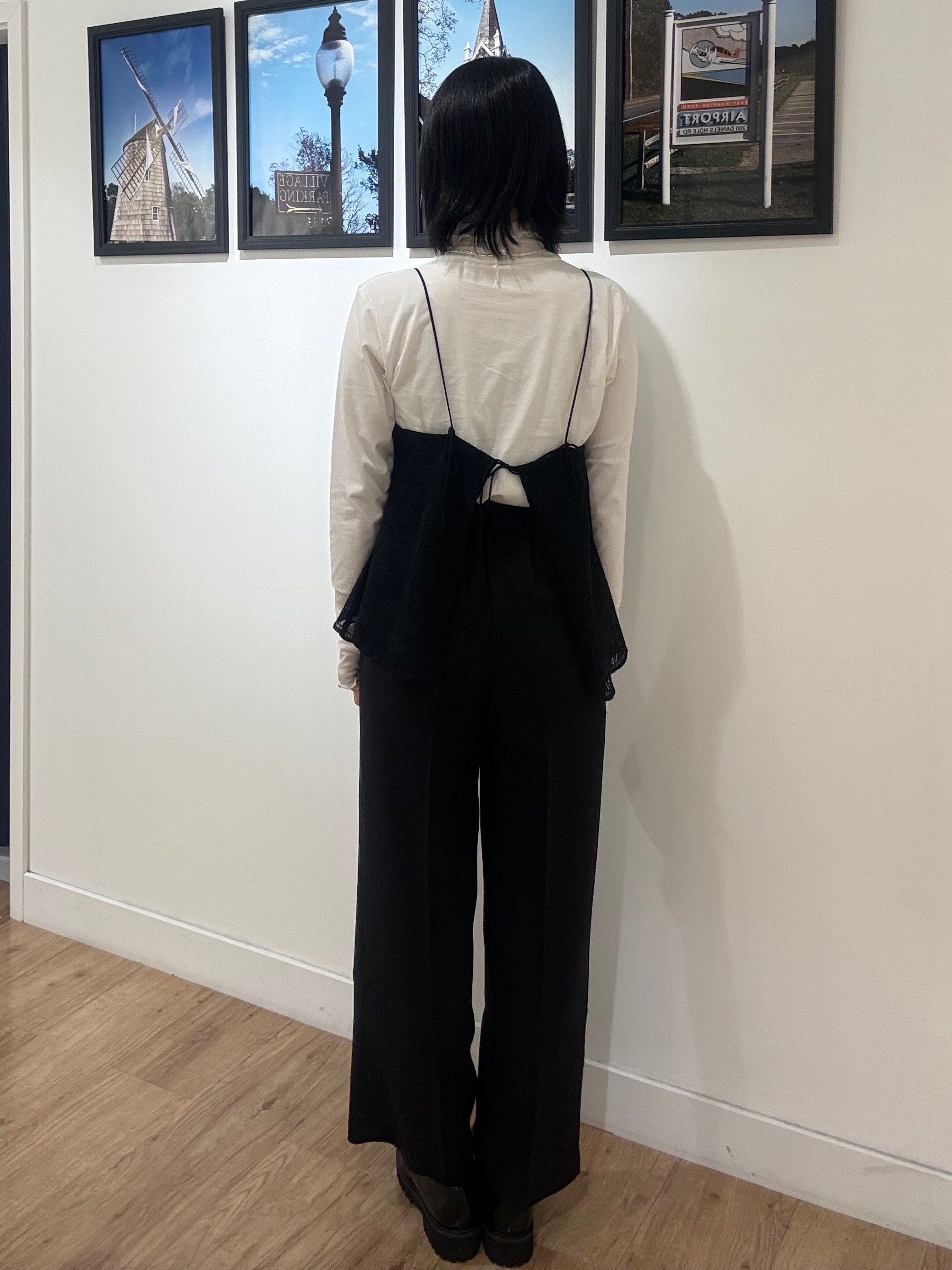 三浦りおんさんの「Dessin｜【秋のレイヤードアイテム/洗える】シアー切り替えタートルプルオーバー」を使ったコーディネート
