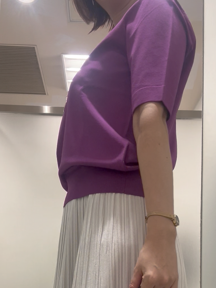 まどかさんの「UNTITLED｜【アンサンブル可/きれいめ/通勤】コンパクト5分袖ニット」を使ったコーディネート
