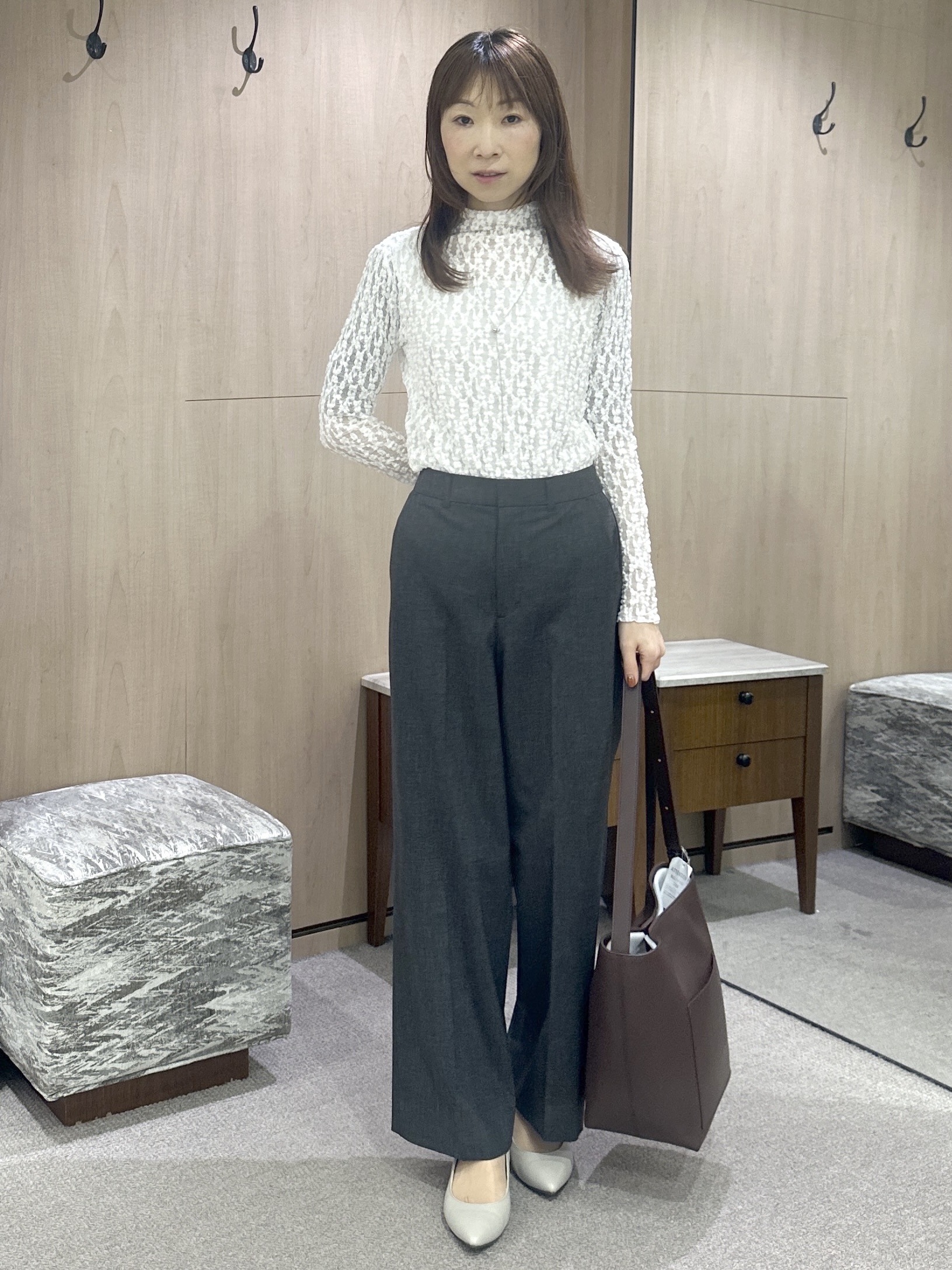 Miwaさんの「UNTITLED｜【重ね着レイヤード】レースハイネックトップス」を使ったコーディネート