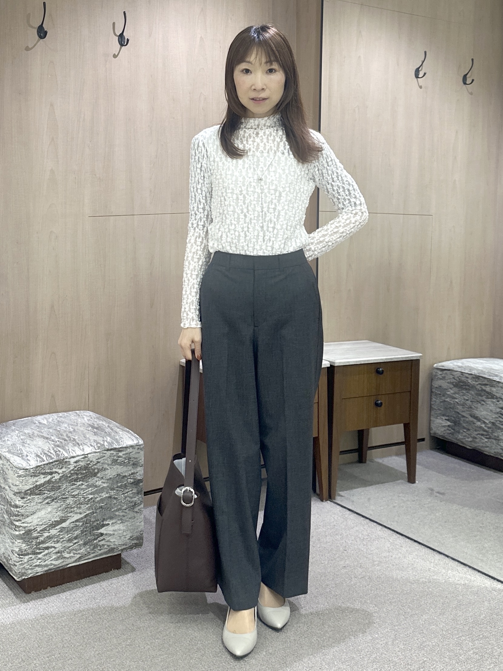 Miwaさんの「UNTITLED｜【重ね着レイヤード】レースハイネックトップス」を使ったコーディネート