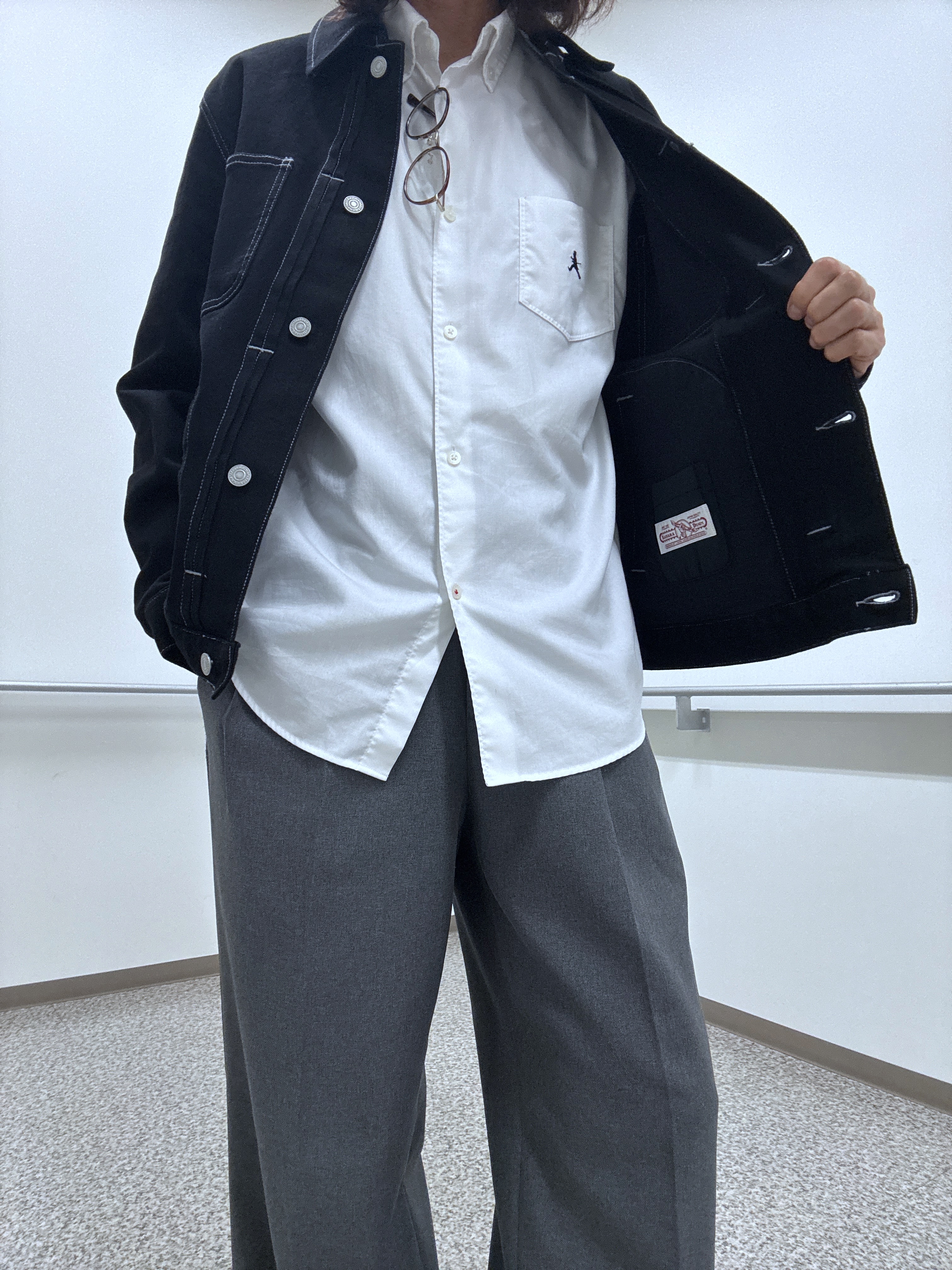 おーのさんの「TAKEO KIKUCHI｜【BOWLER HAT LABEL】ブラックデニムGジャン」を使ったコーディネート
