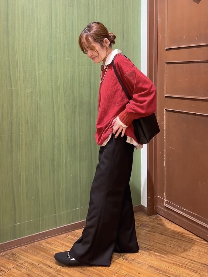 かおりさんの「SHOO･LA･RUE｜【S-LL/洗濯機可/前後2WAY】大人上品にきまる コーデュロイトップス」を使ったコーディネート