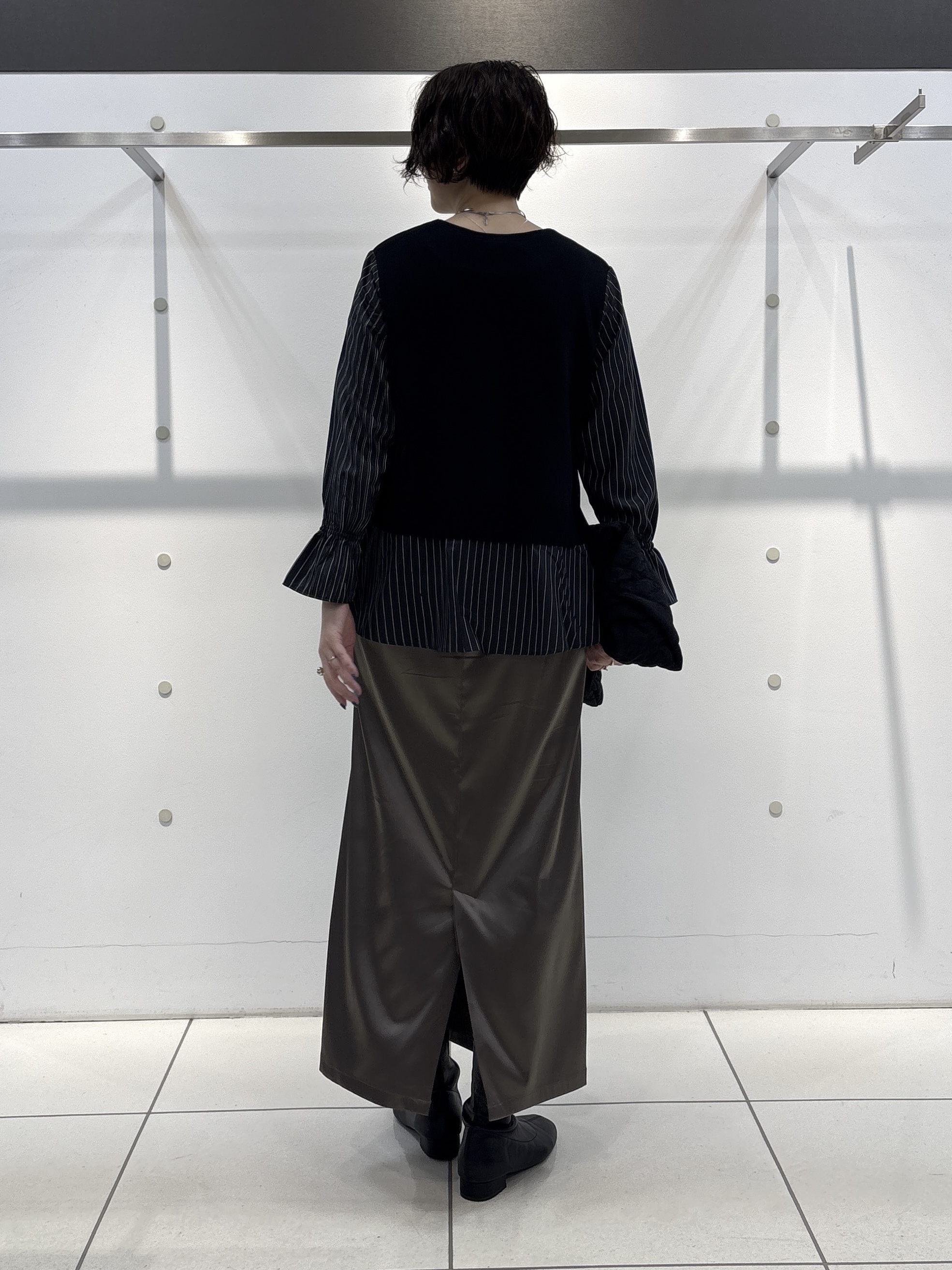 yuriさんの「INDIVI｜【洗える／1枚でコーデ完成】重ね着風ニットトップス」を使ったコーディネート