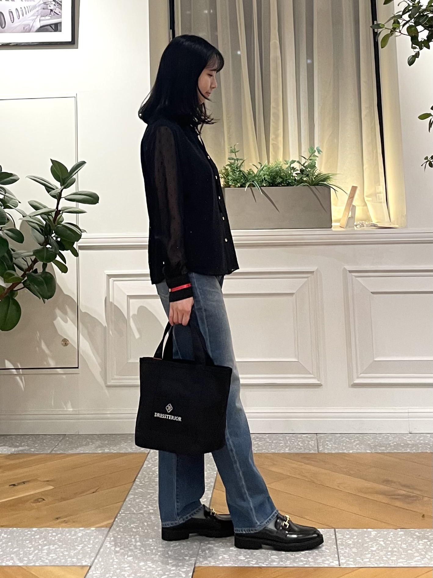 Lilyさんの「DRESSTERIOR｜【上品見え】フィルムドット ボウタイブラウス」を使ったコーディネート