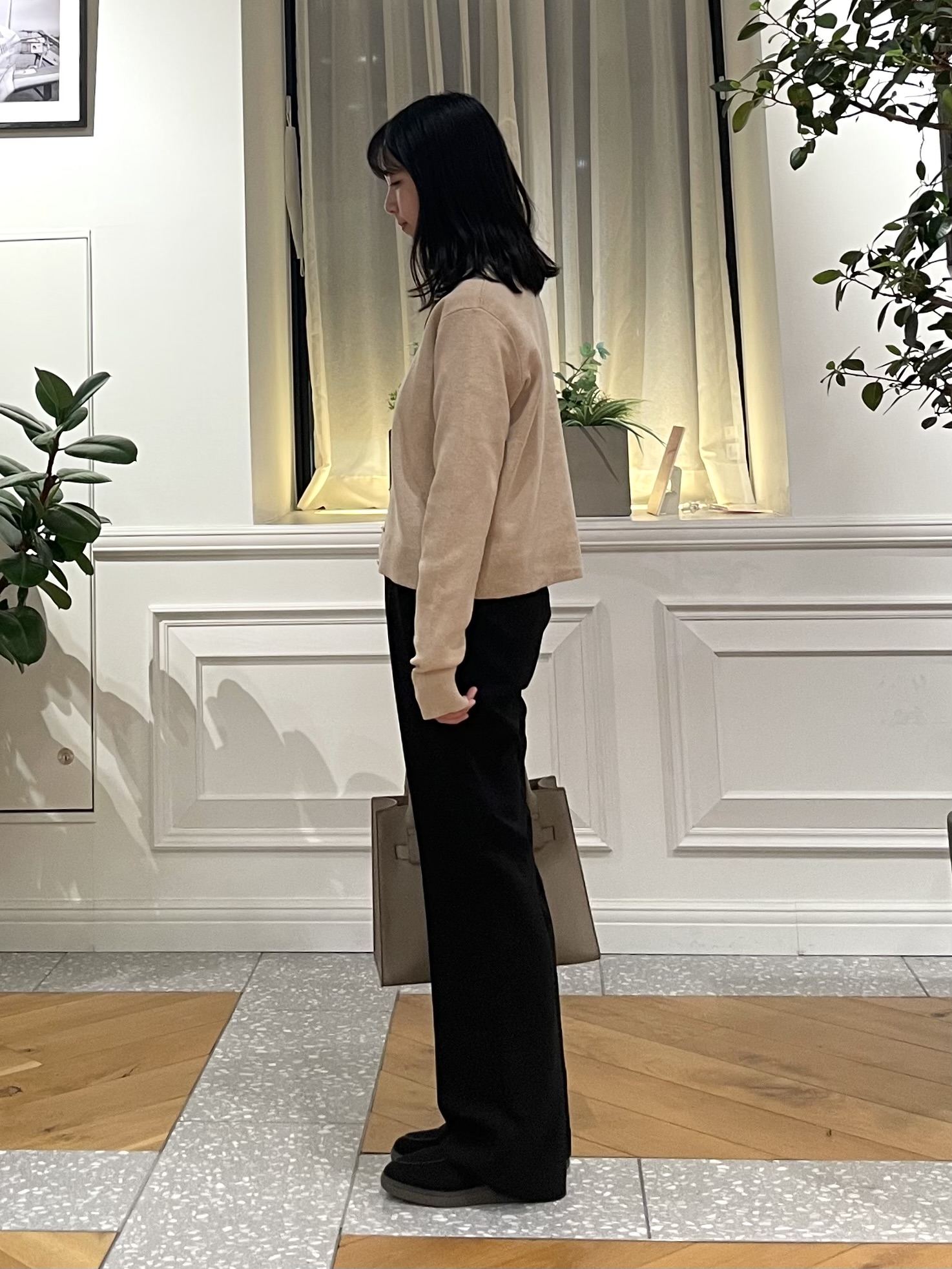 Lilyさんの「DRESSTERIOR｜【5色展開/マシンウォッシャブル】コットンカシミヤカーディガン」を使ったコーディネート