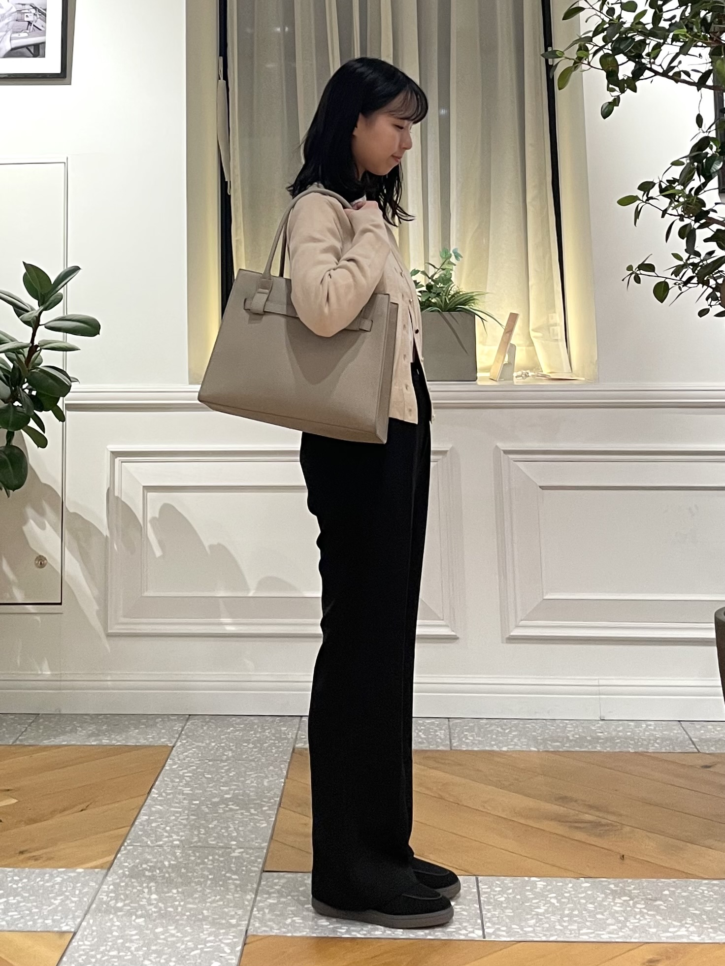 Lilyさんの「DRESSTERIOR｜【5色展開/マシンウォッシャブル】コットンカシミヤカーディガン」を使ったコーディネート