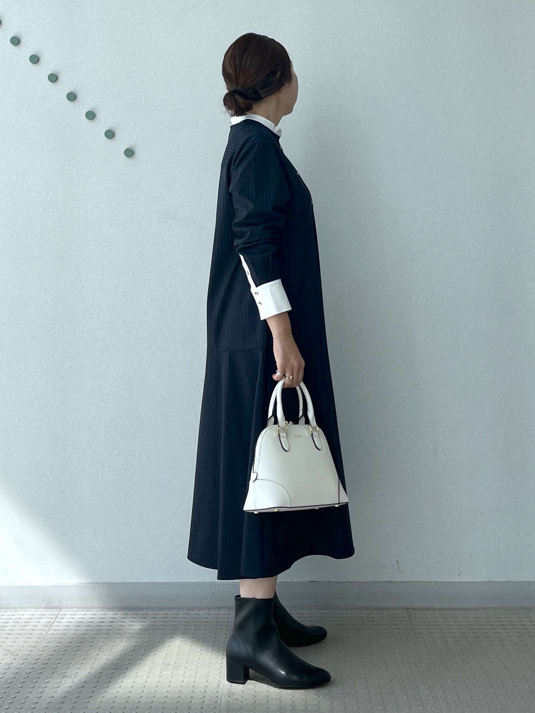 Soeさんの「DRESSTERIOR｜ウォッシャブルストライプシャツワンピース」を使ったコーディネート