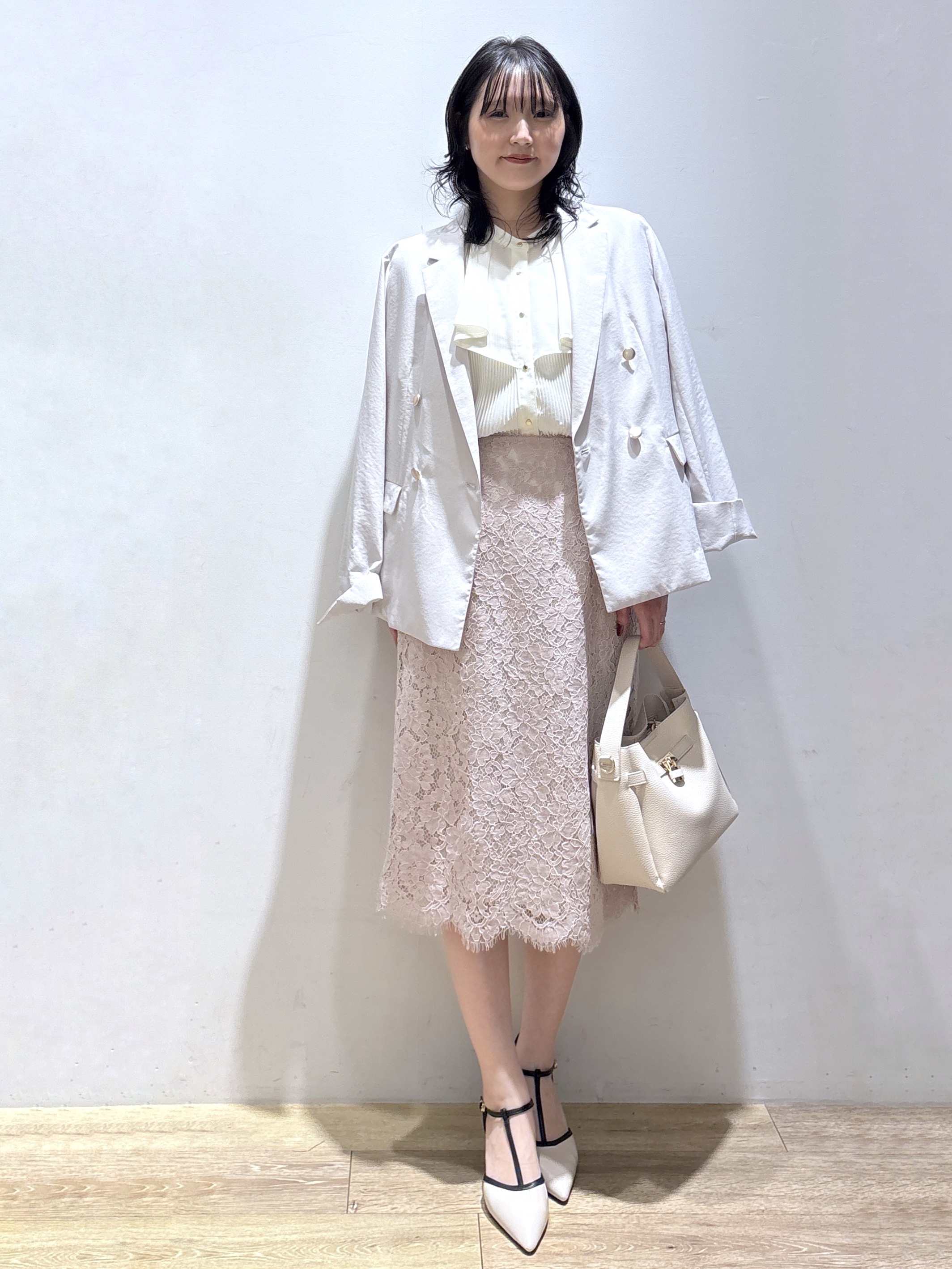 mizukiさんの「index｜《再入荷》ダブルブレストテーラードジャケット【接触冷感／吸水速乾／イージーアイロン／防シワ／洗濯機O」を使ったコーディネート