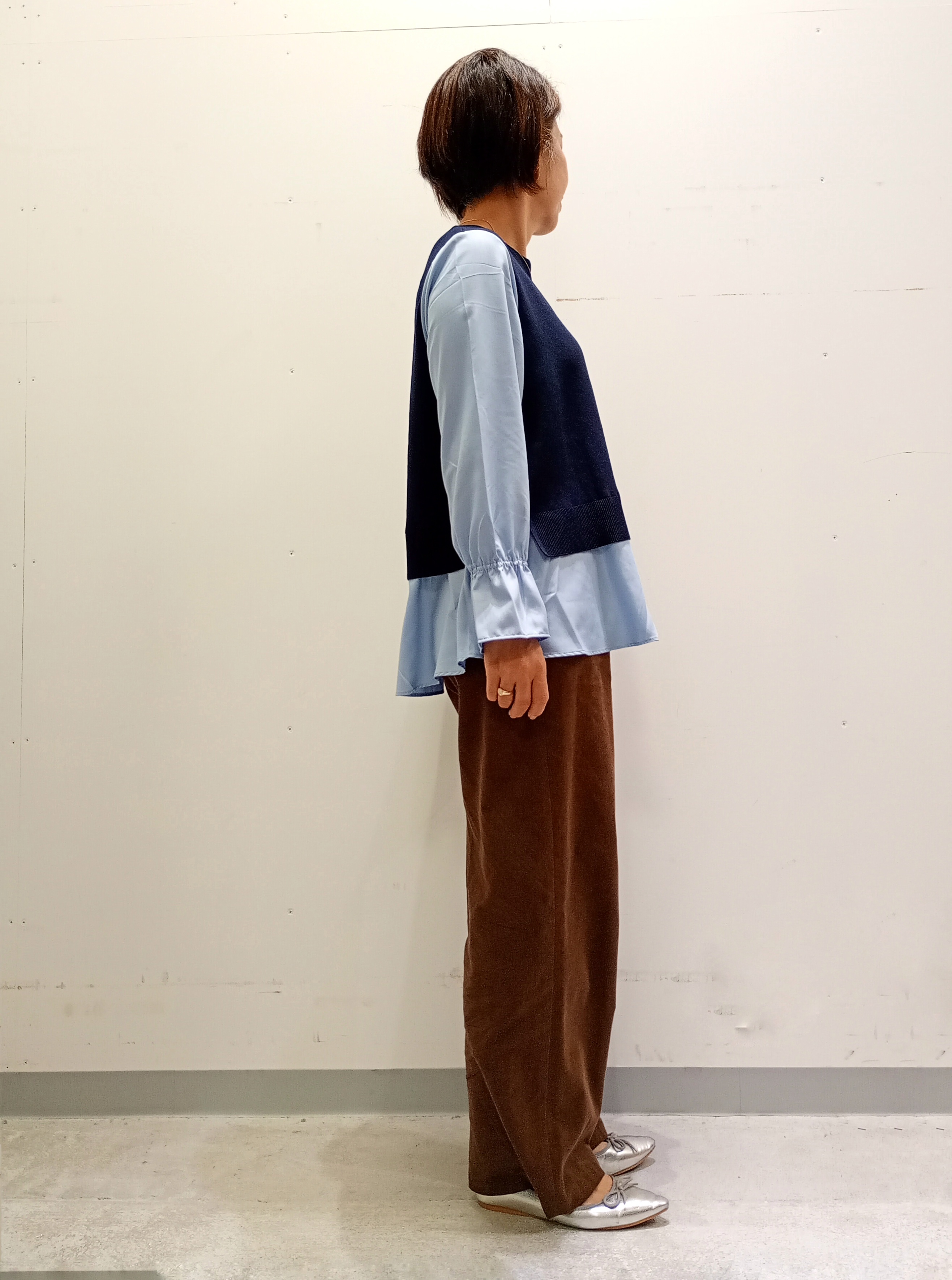 Kさんの「INDIVI｜【洗える／1枚でコーデ完成】重ね着風ニットトップス」を使ったコーディネート