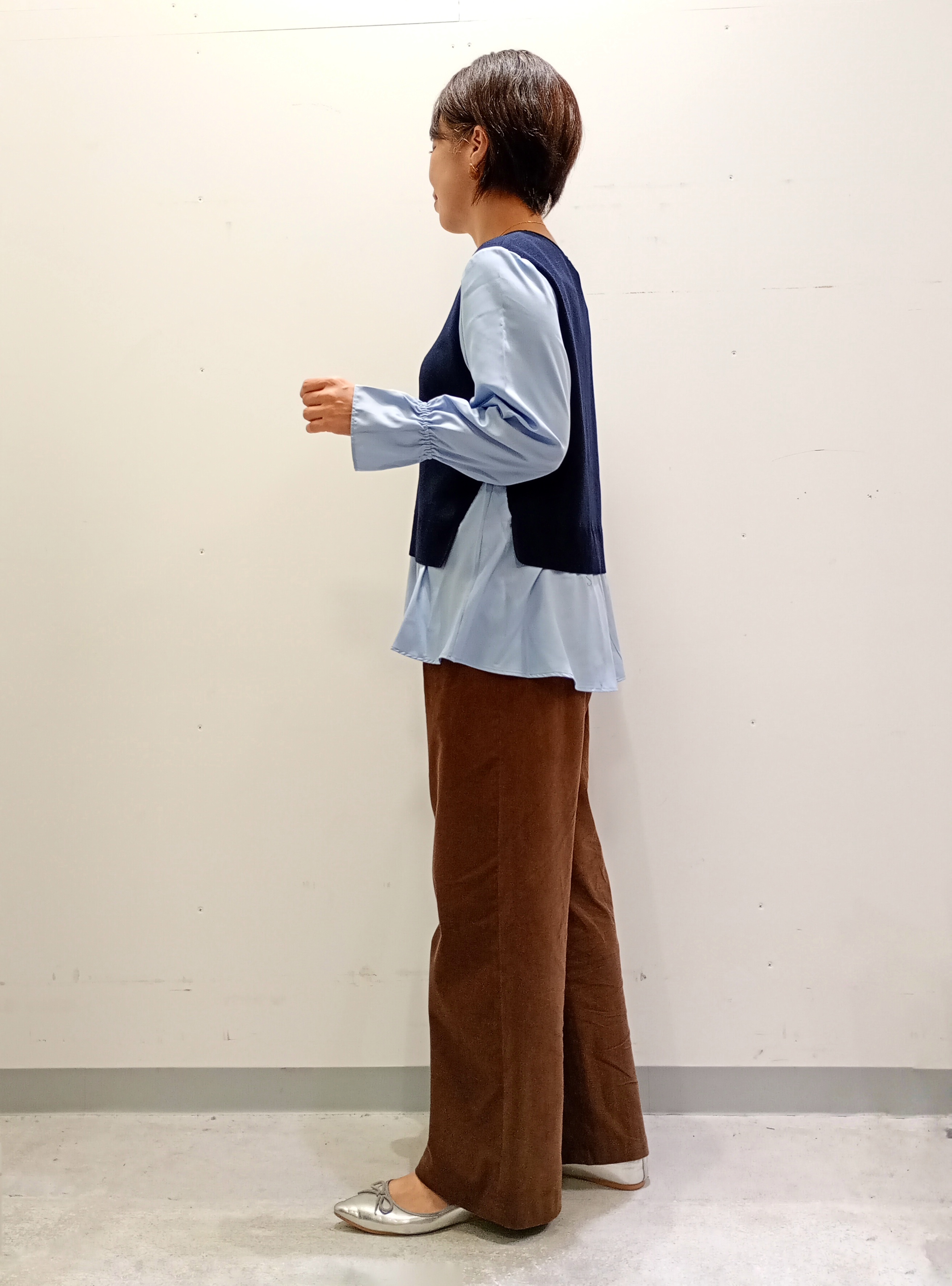 Kさんの「INDIVI｜【洗える／1枚でコーデ完成】重ね着風ニットトップス」を使ったコーディネート