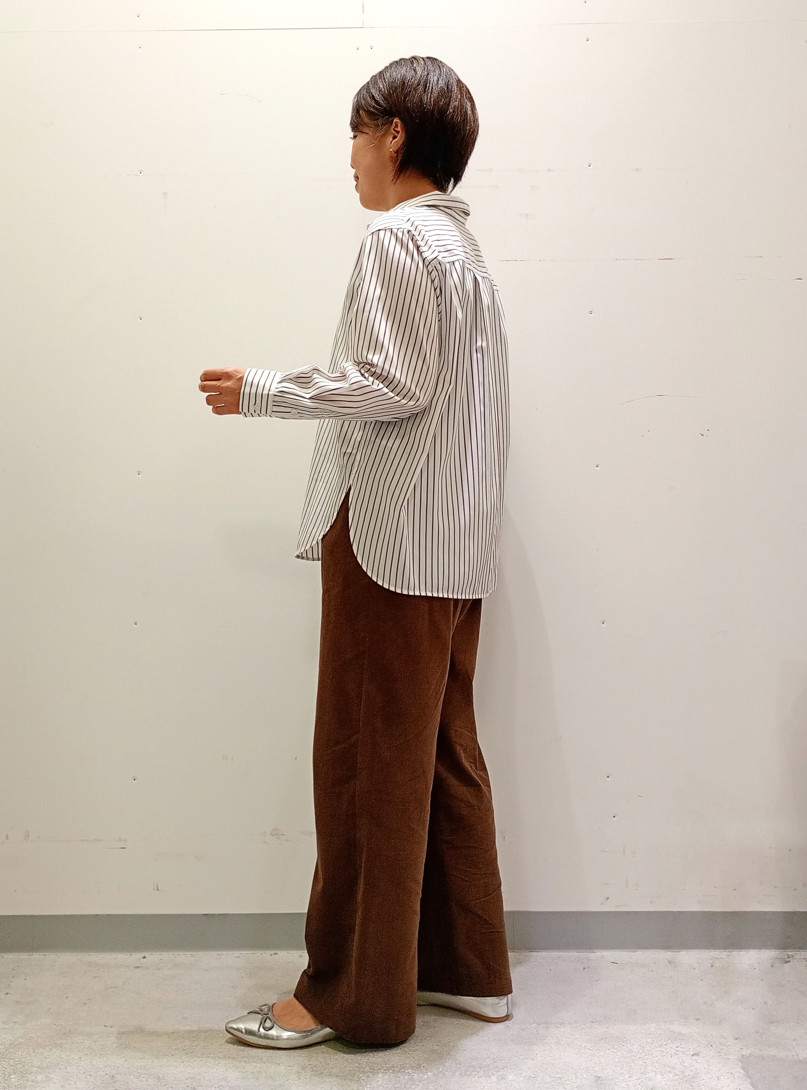 Kさんの「INDIVI｜【2WAY／ストライプ柄】ベーシックシャツ」を使ったコーディネート