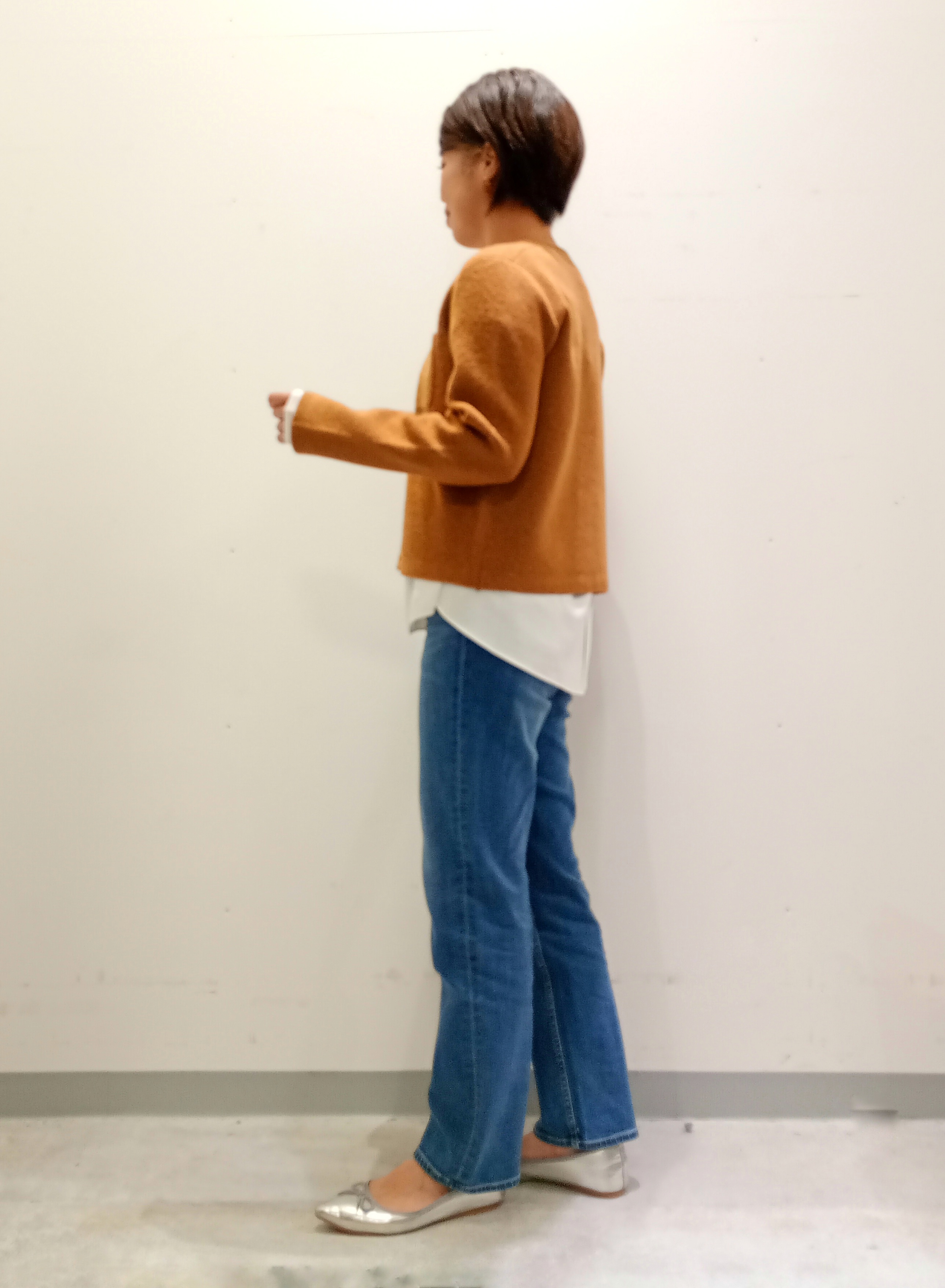 Kさんの「INDIVI｜【軽やか】ブークレニットジャケット」を使ったコーディネート