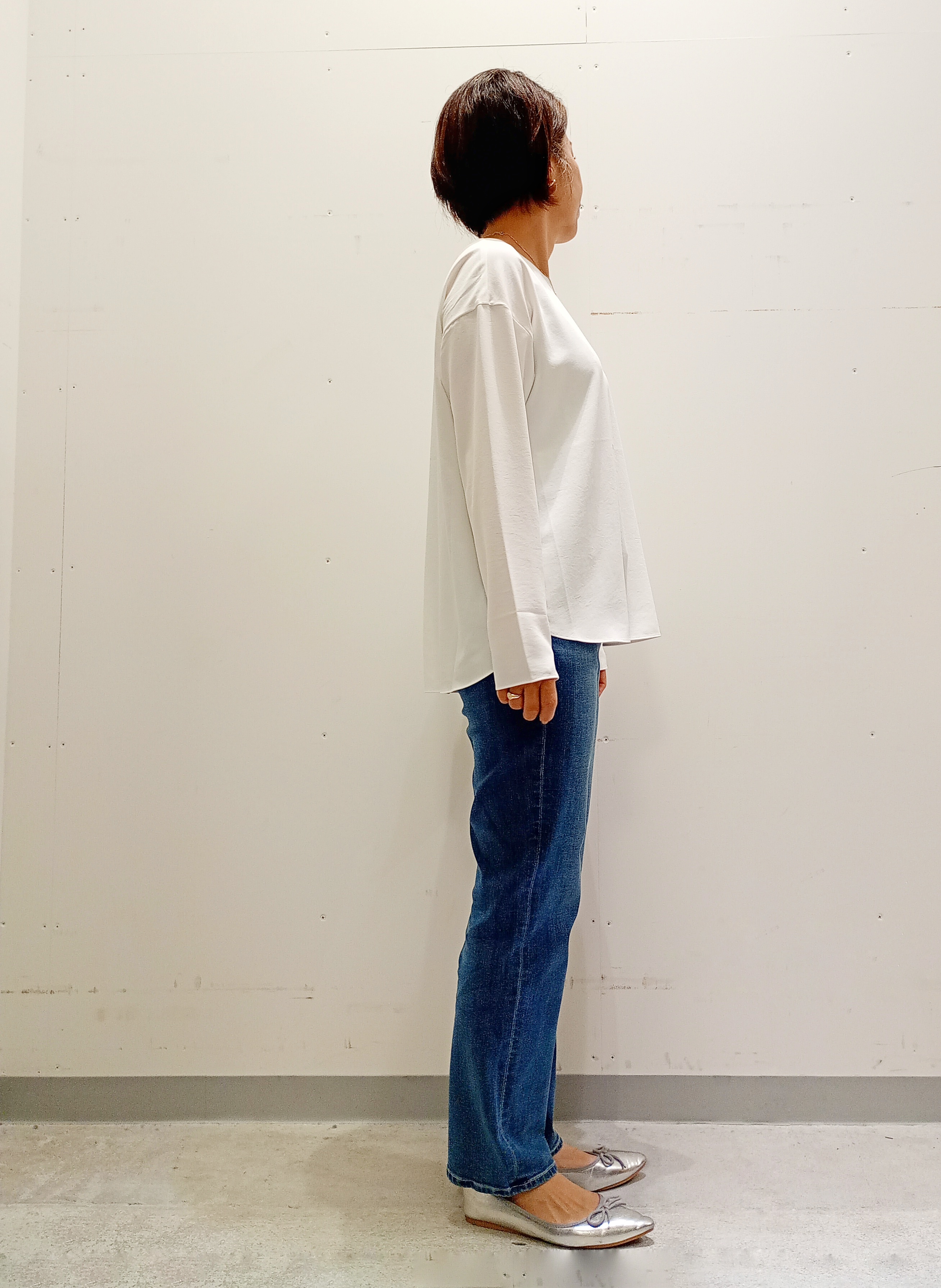 Kさんの「INDIVI｜【軽やか】ブークレニットジャケット」を使ったコーディネート