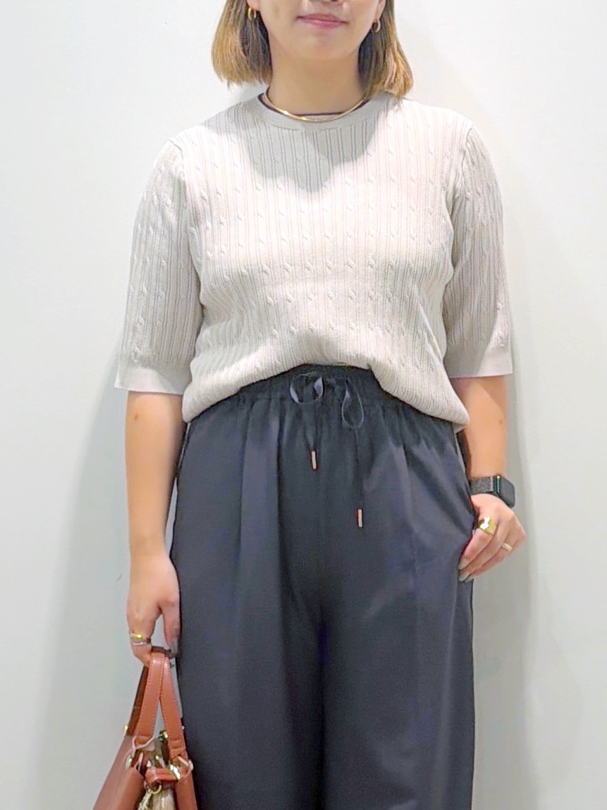 sumicaさんの「OPAQUE.CLIP｜【UVケア】配色ケーブルニット《洗濯機OK／抗ピル》」を使ったコーディネート