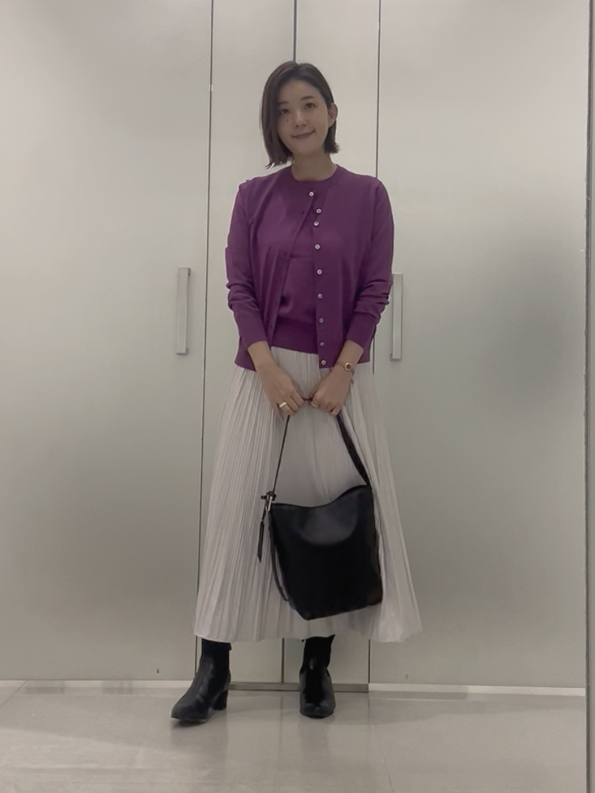 まどかさんの「UNTITLED｜【アンサンブル可能/秋羽織り】コンパクトニットカーディガン」を使ったコーディネート
