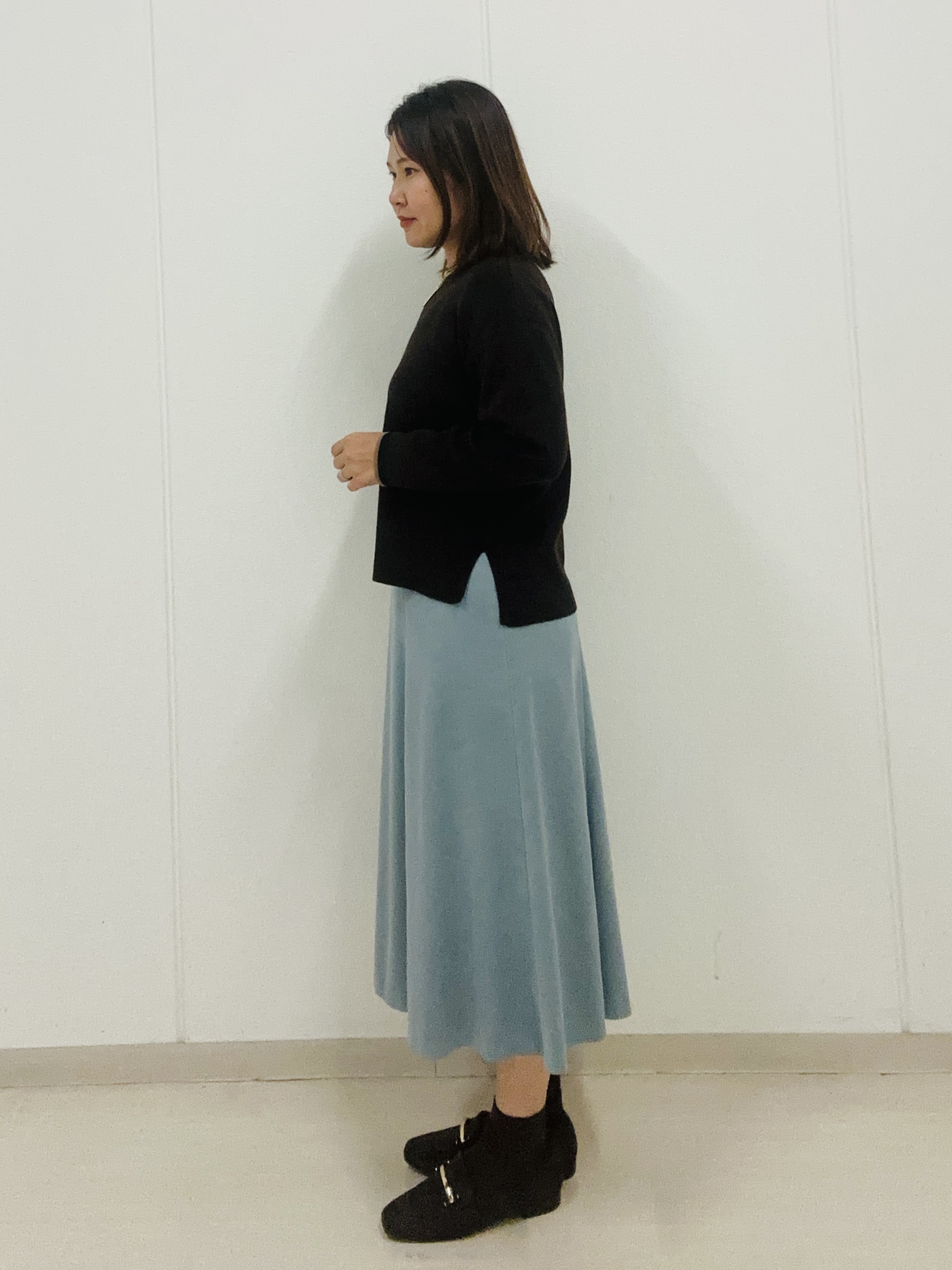 haseさんの「Reflect｜【通勤】フェイクスエードフレアスカート」を使ったコーディネート