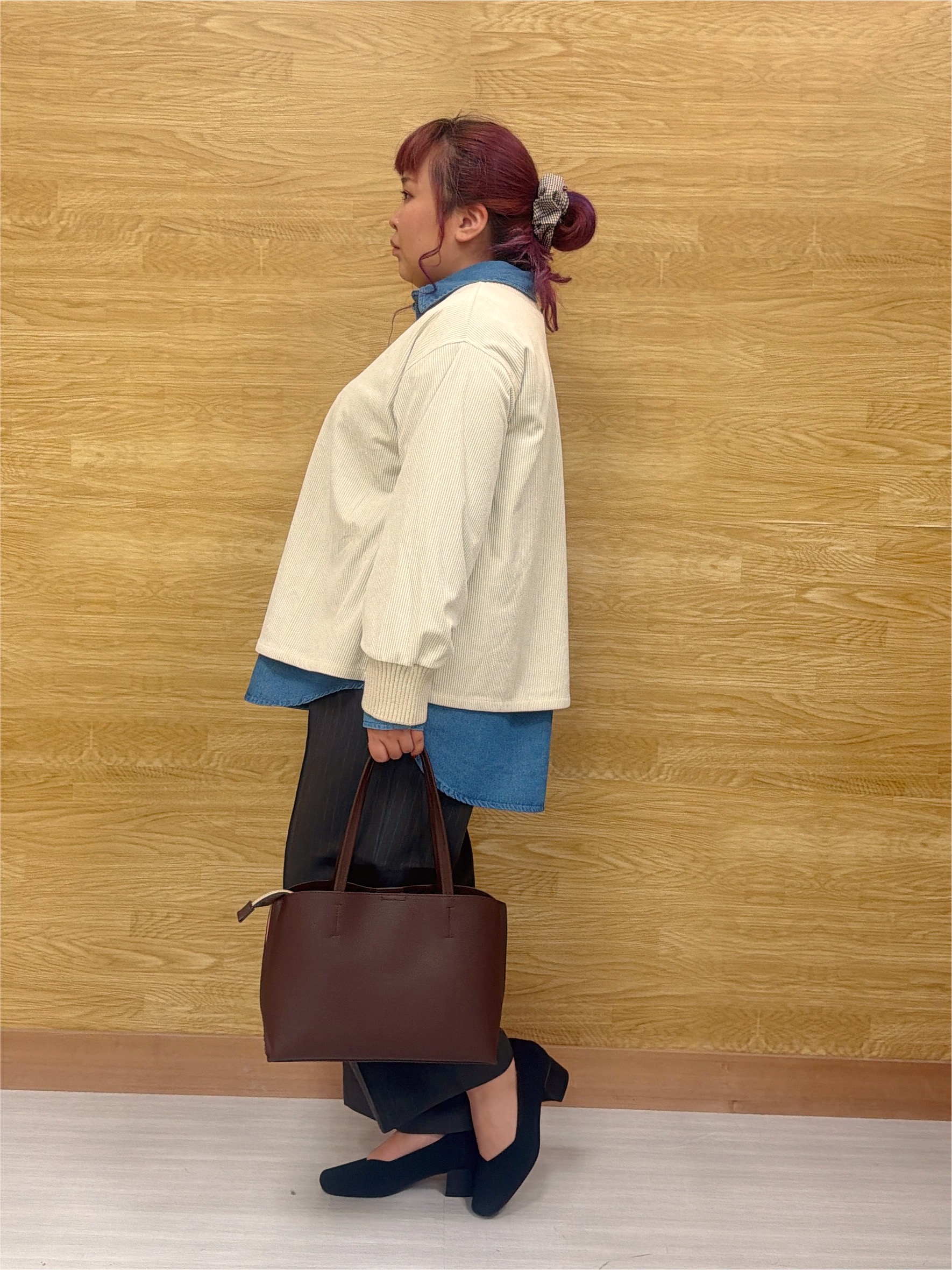 ぁむさんの「SHOO･LA･RUE｜【S-LL/洗濯機可/前後2WAY】大人上品にきまる コーデュロイトップス」を使ったコーディネート