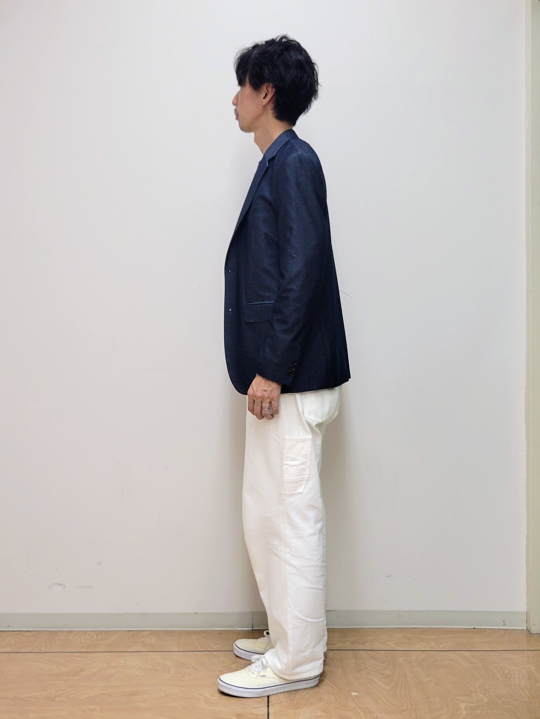 piroyaさんの「TAKEO KIKUCHI｜【360&deg;ストレッチ】デニムライクジャージ ジャケット」を使ったコーディネート